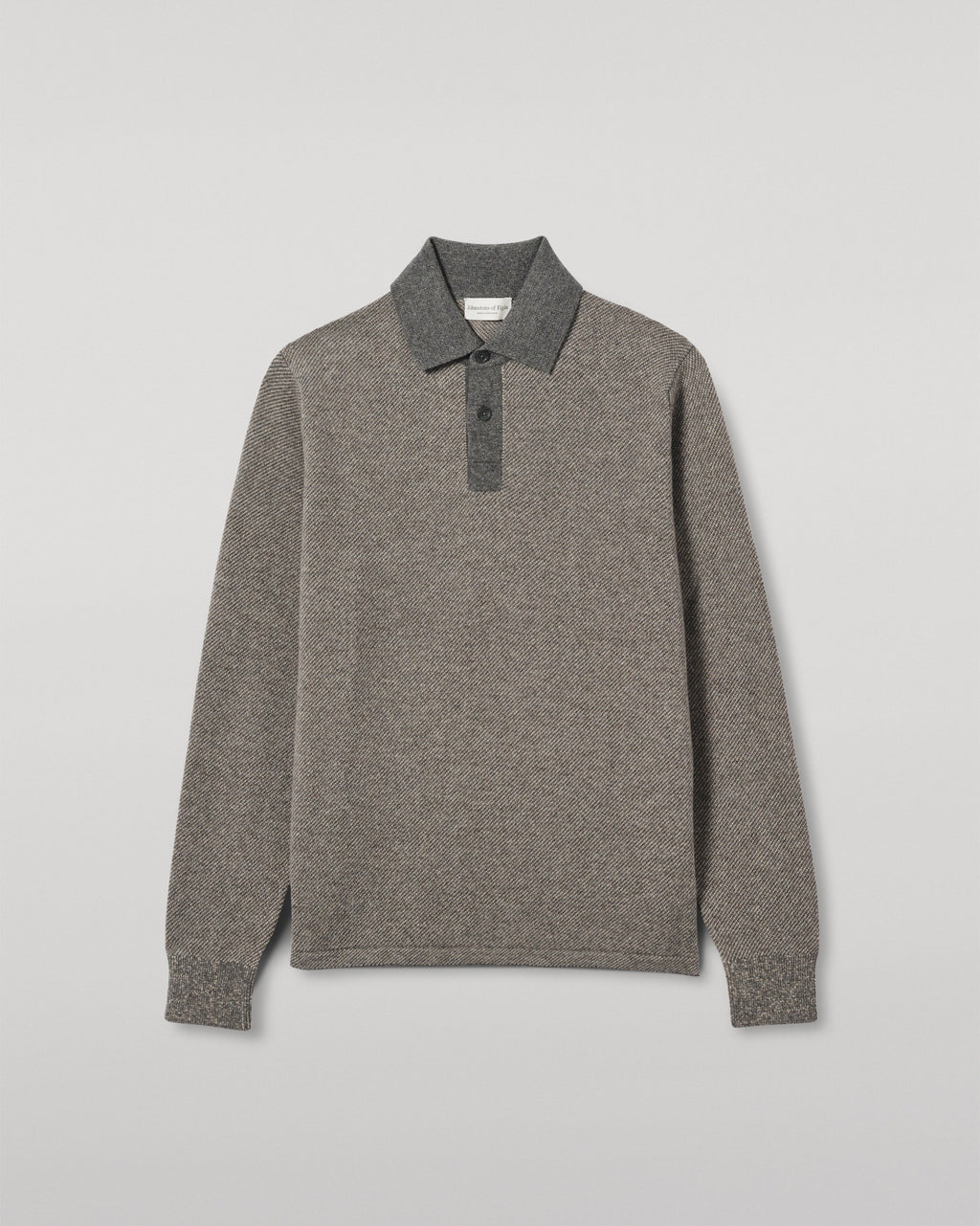 Johnstons of Elgin - Tweel Grey & Brown Cashmere Rugby Shirt