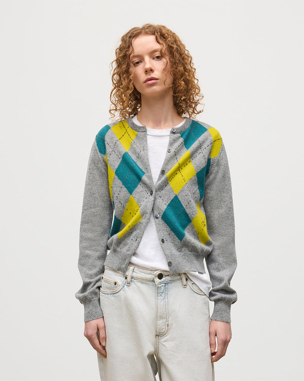 Johnstons of Elgin - Clan Grey Argyle Cashmere Cardigan