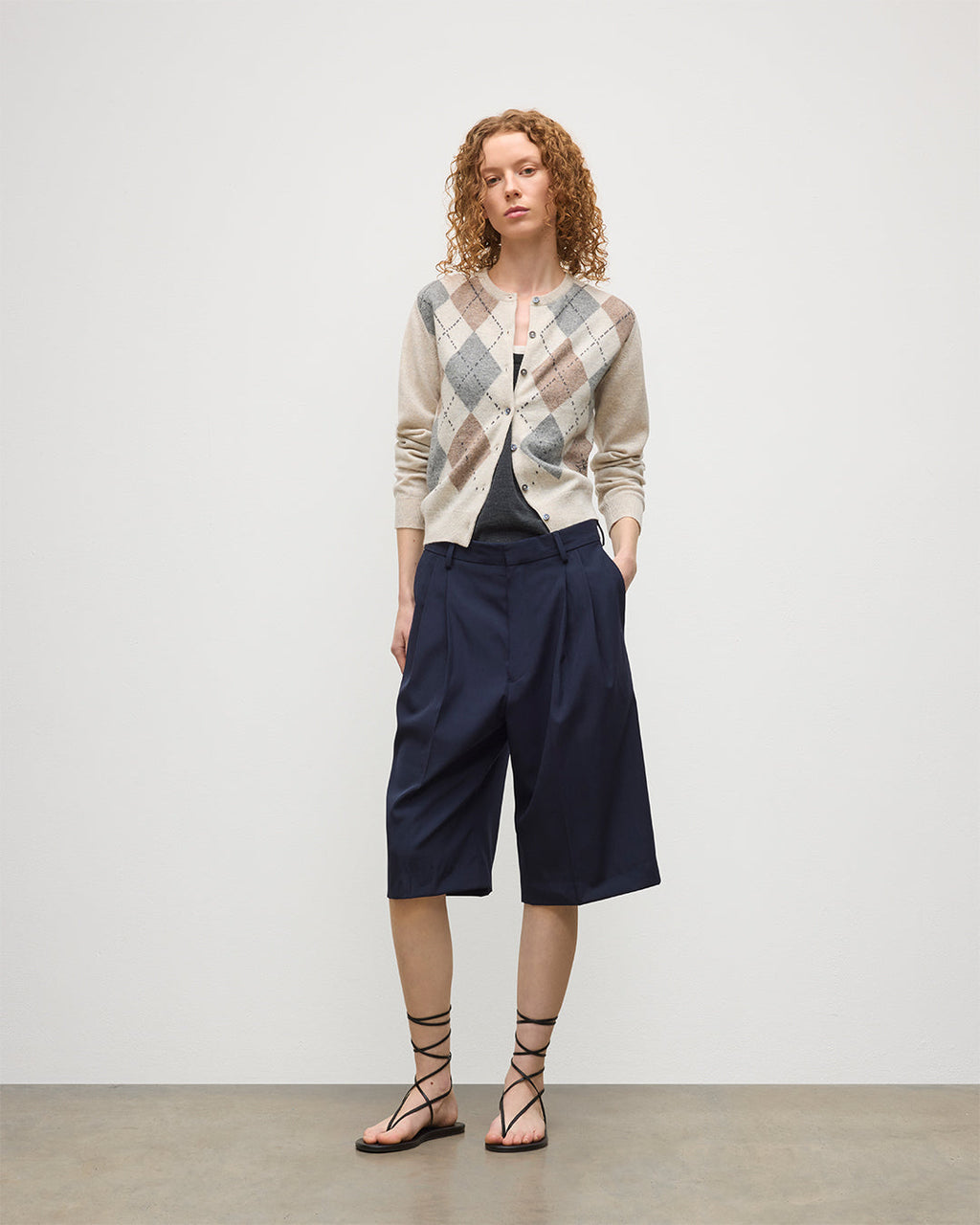 Johnstons of Elgin - Clan Natural Argyle Cashmere Cardigan