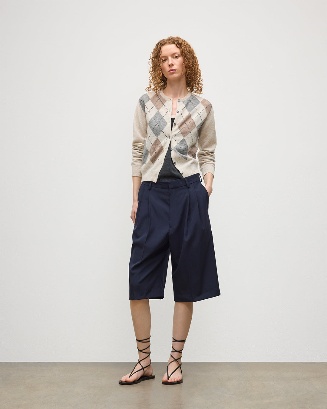 Johnstons of Elgin - Clan Natural Argyle Cashmere Cardigan