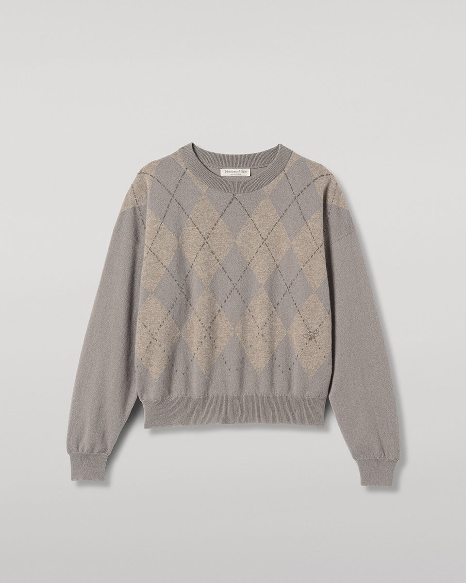Johnstons of Elgin - Clan Grey Argyle Cashmere Jumper