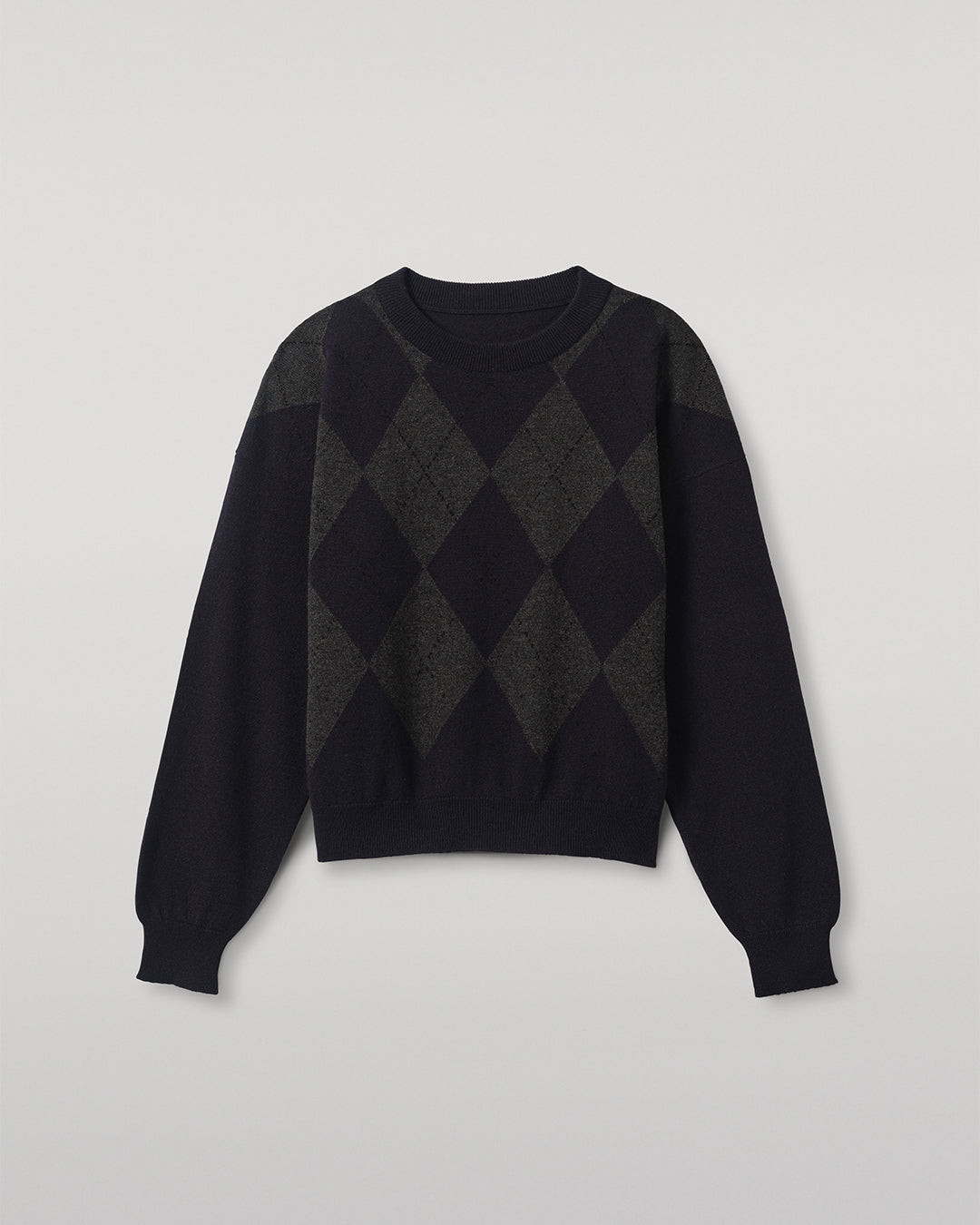 Johnstons of Elgin - Clan Dark Navy Argyle Cashmere Jumper