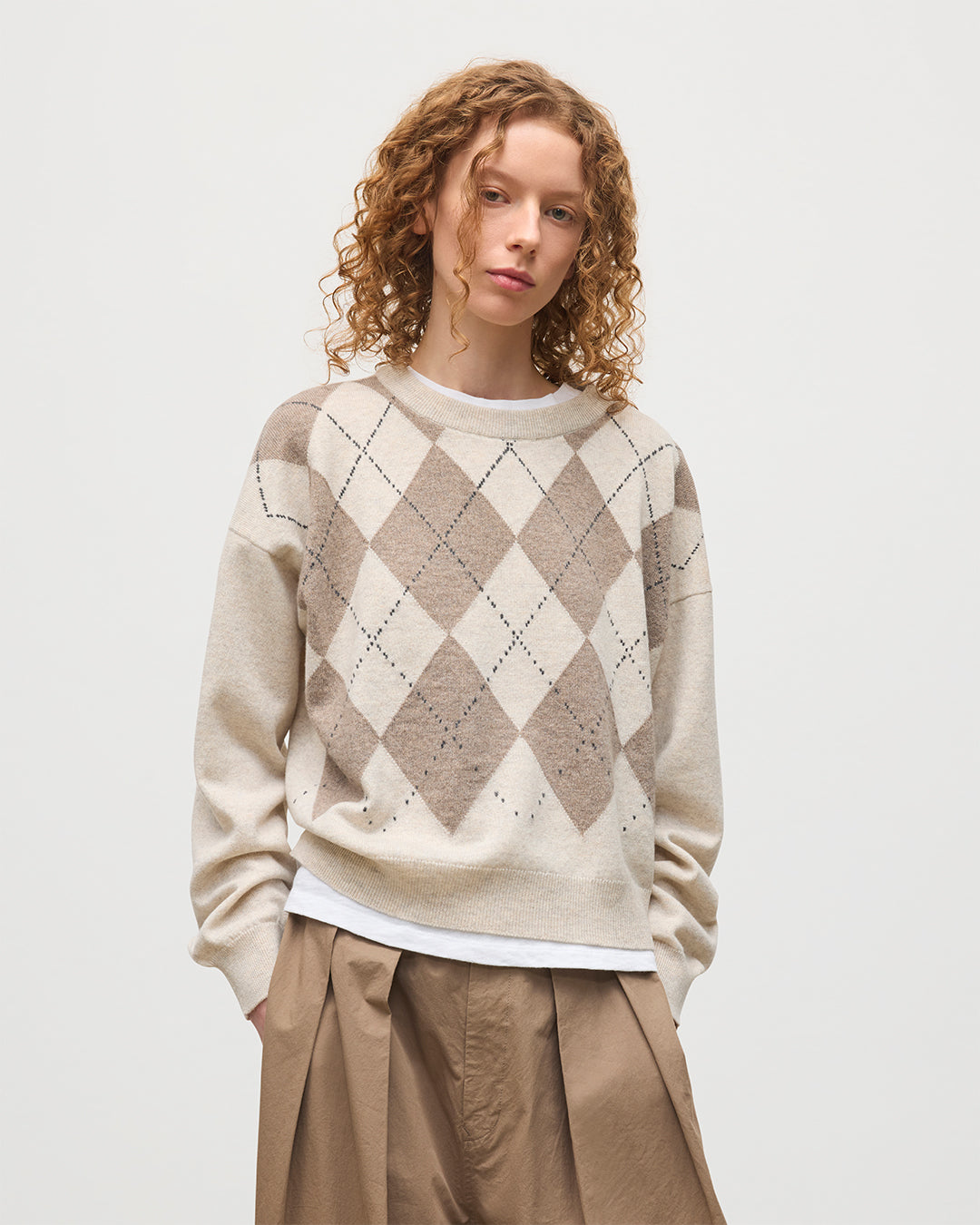 Johnstons of Elgin - Clan Natural Argyle Cashmere Jumper