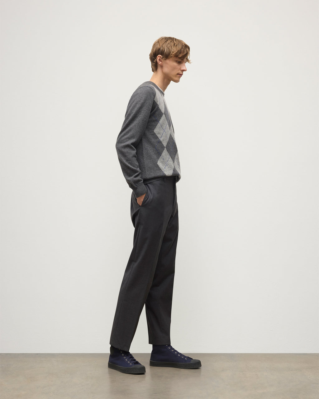 Johnstons of Elgin - Argyll Mid Grey Cashmere Jumper
