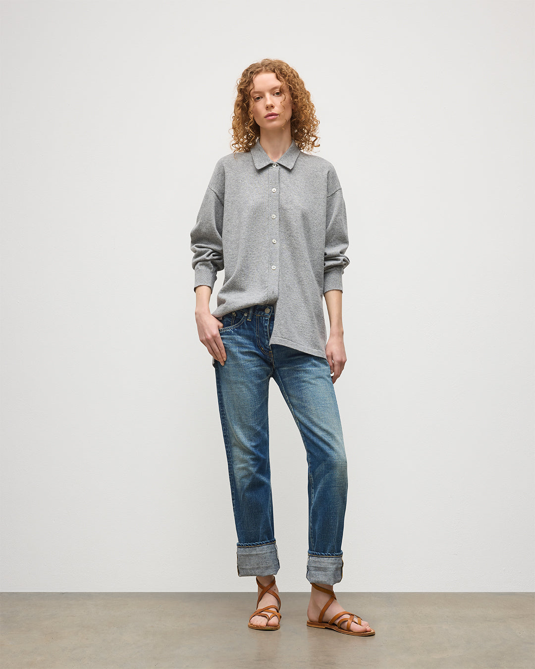 Johnstons of Elgin - Munro Light Grey Cashmere Shirt