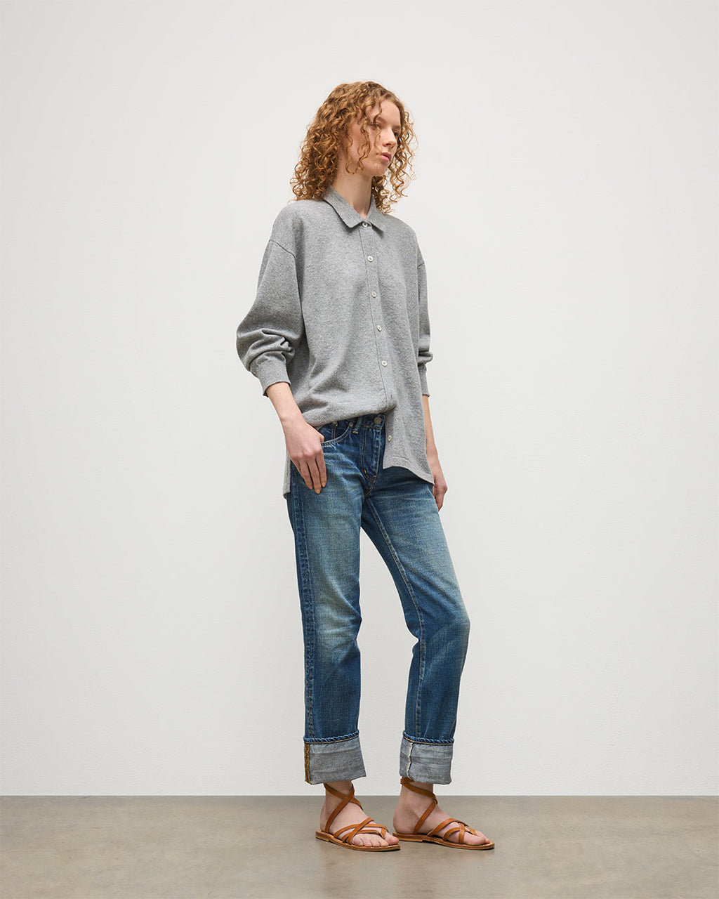 Johnstons of Elgin - Munro Light Grey Cashmere Shirt