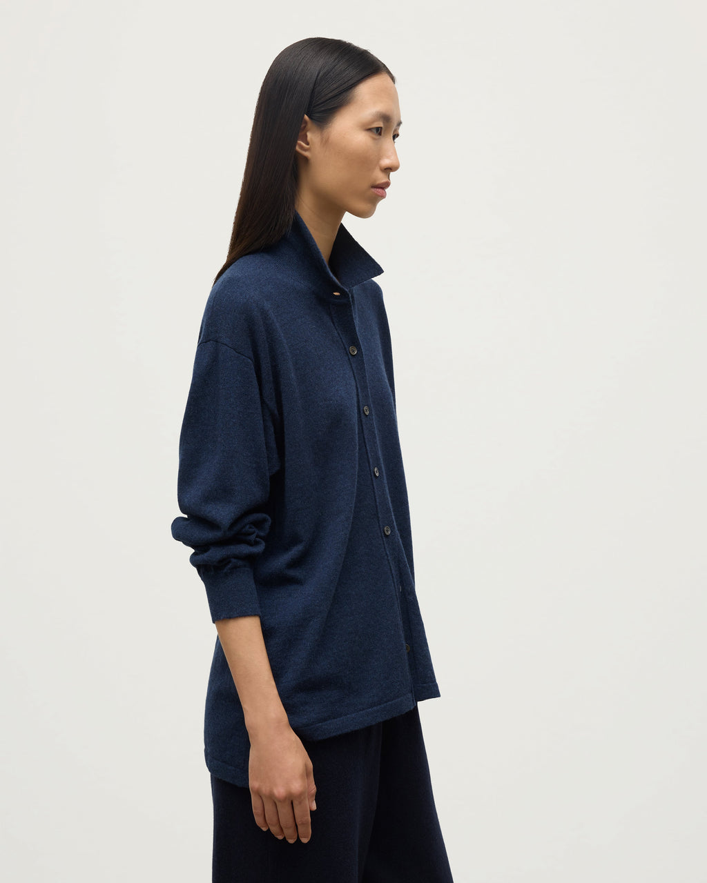 Johnstons of Elgin - Munro Navy Cashmere Shirt