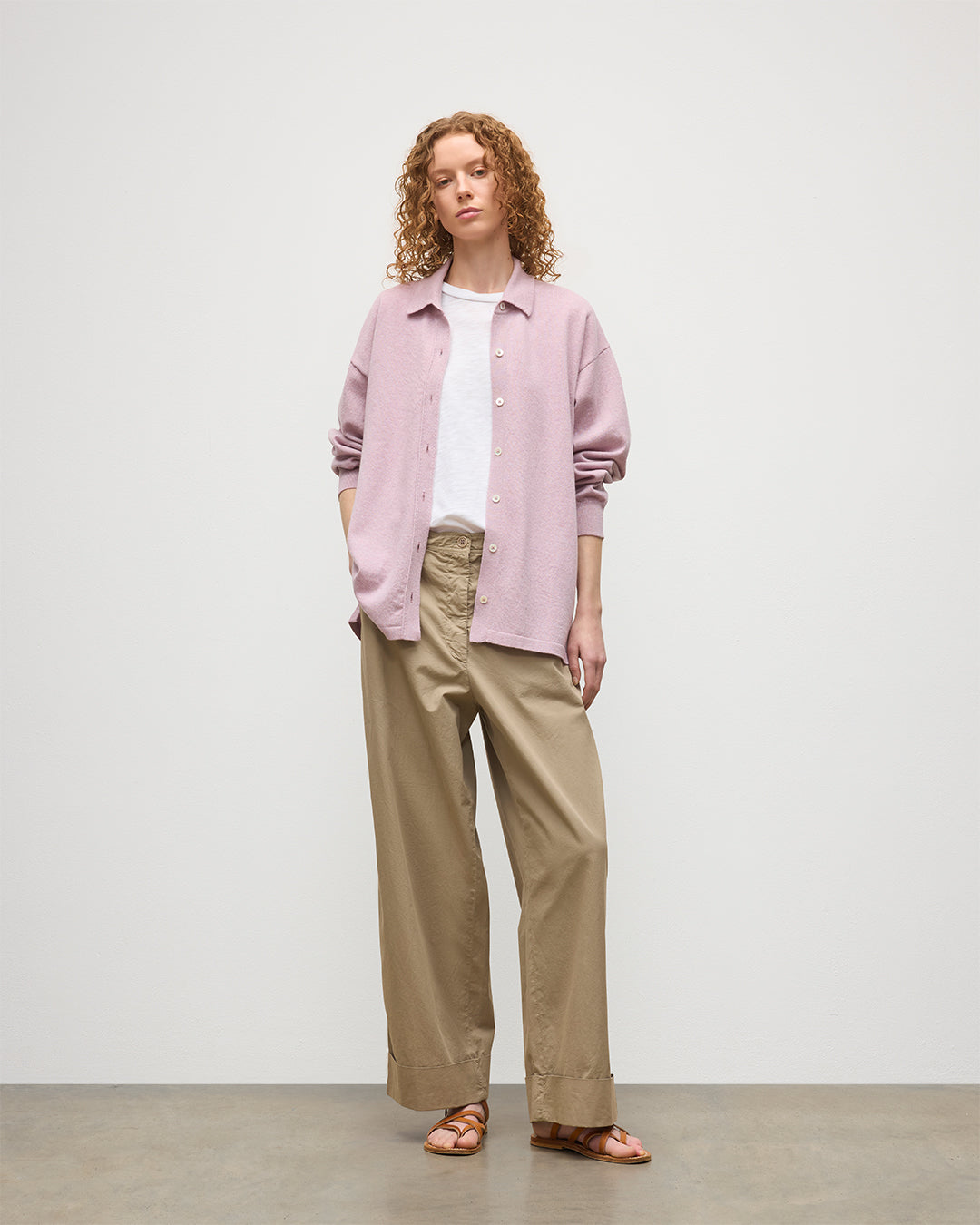 Johnstons of Elgin - Munro Light Pink Cashmere Shirt