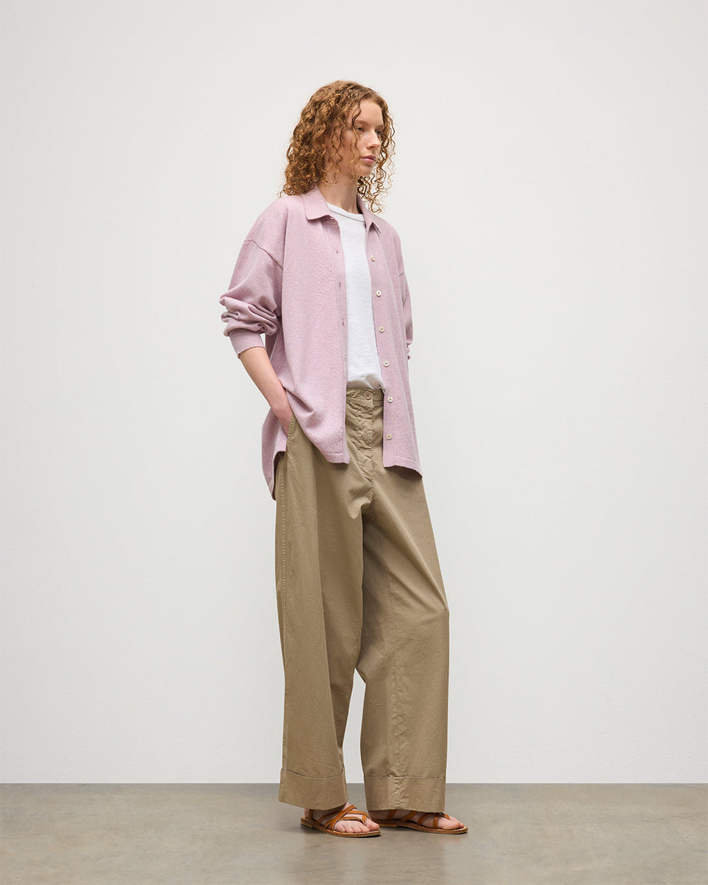 Johnstons of Elgin - Munro Light Pink Cashmere Shirt