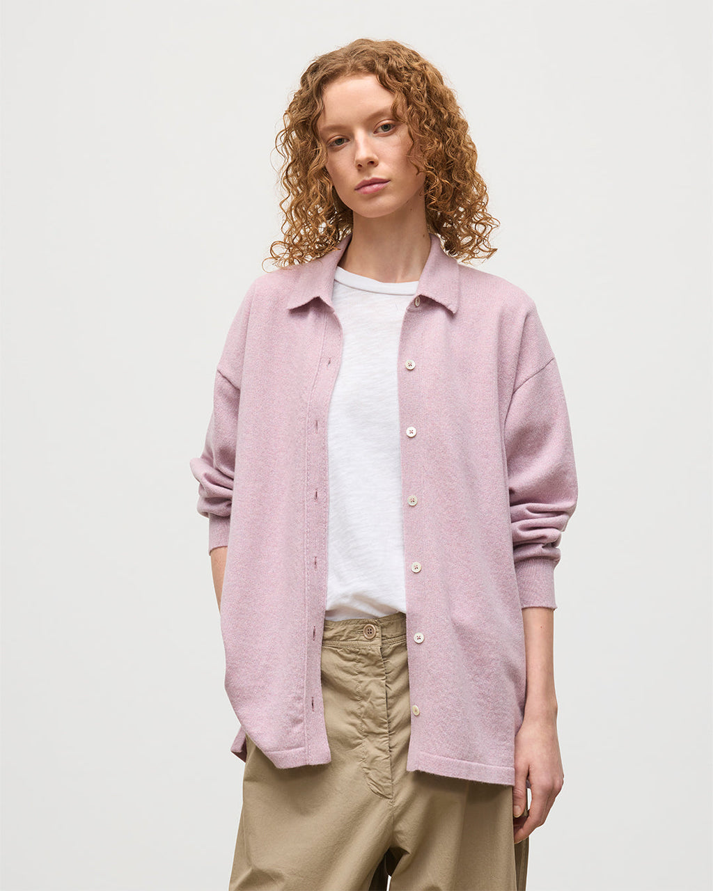 Johnstons of Elgin - Munro Light Pink Cashmere Shirt