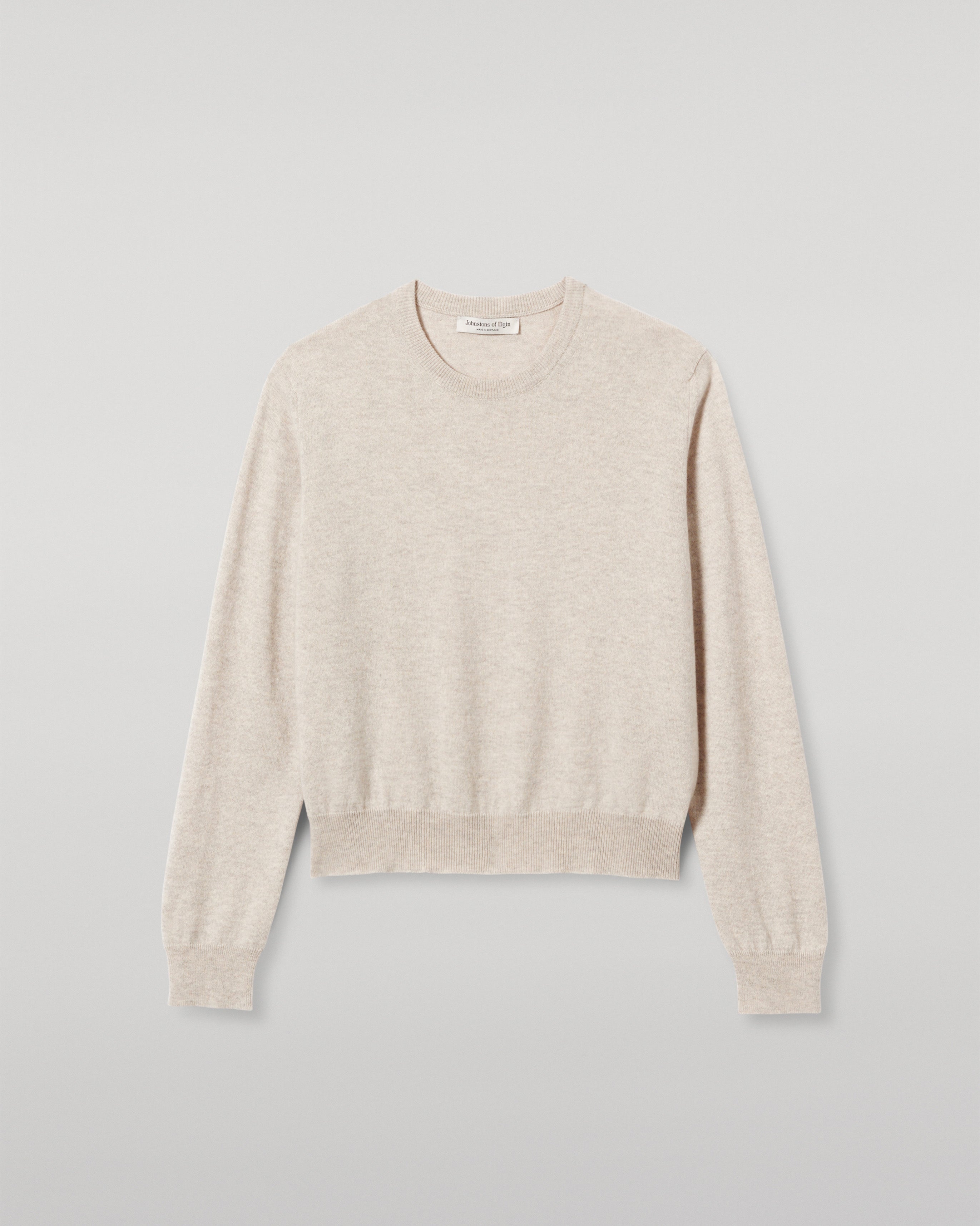 Johnstons of Elgin - Lunan Natural Classic Cashmere Crew Jumper