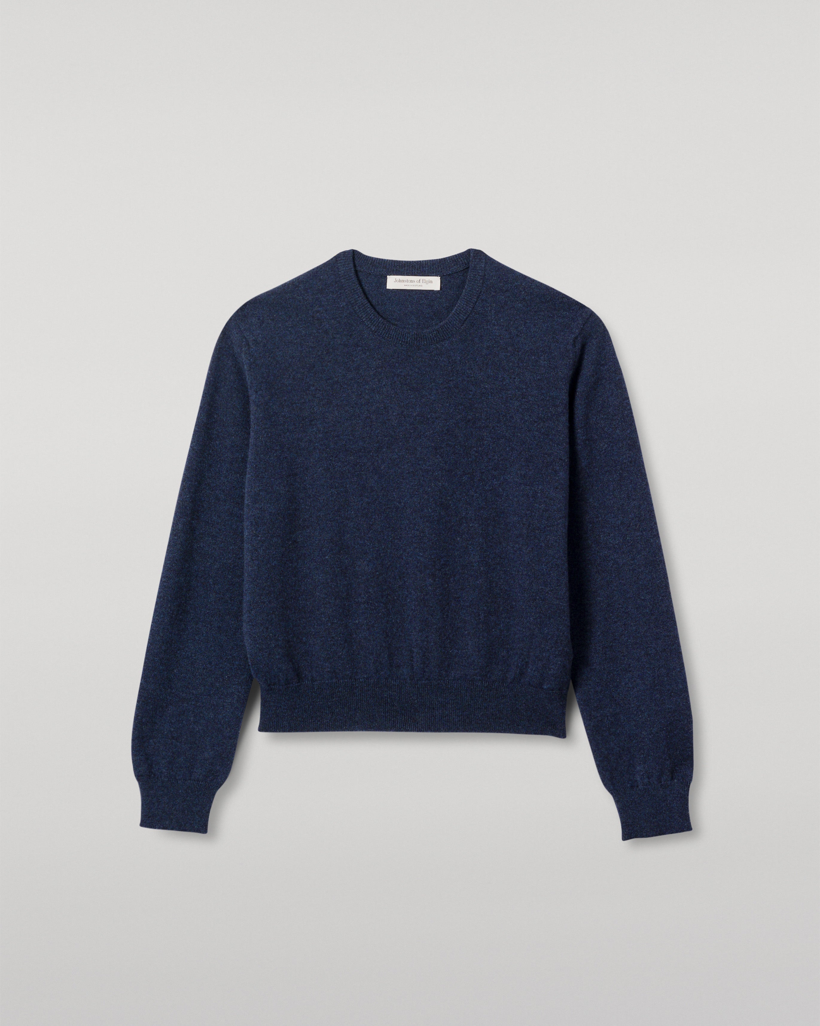 Johnstons of Elgin - Lunan Navy Classic Cashmere Crew Jumper