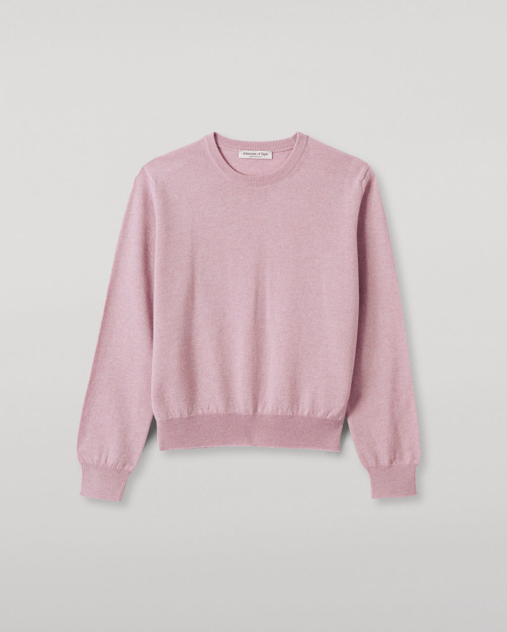 Johnstons of Elgin - Lunan Light Pink Classic Crew Jumper