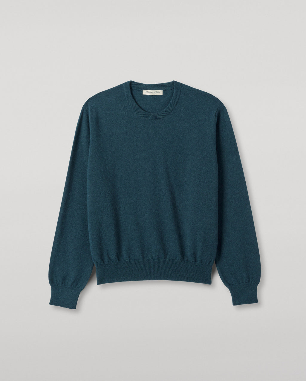 Johnstons of Elgin - Lunan Bottle Green Classic Crew Jumper