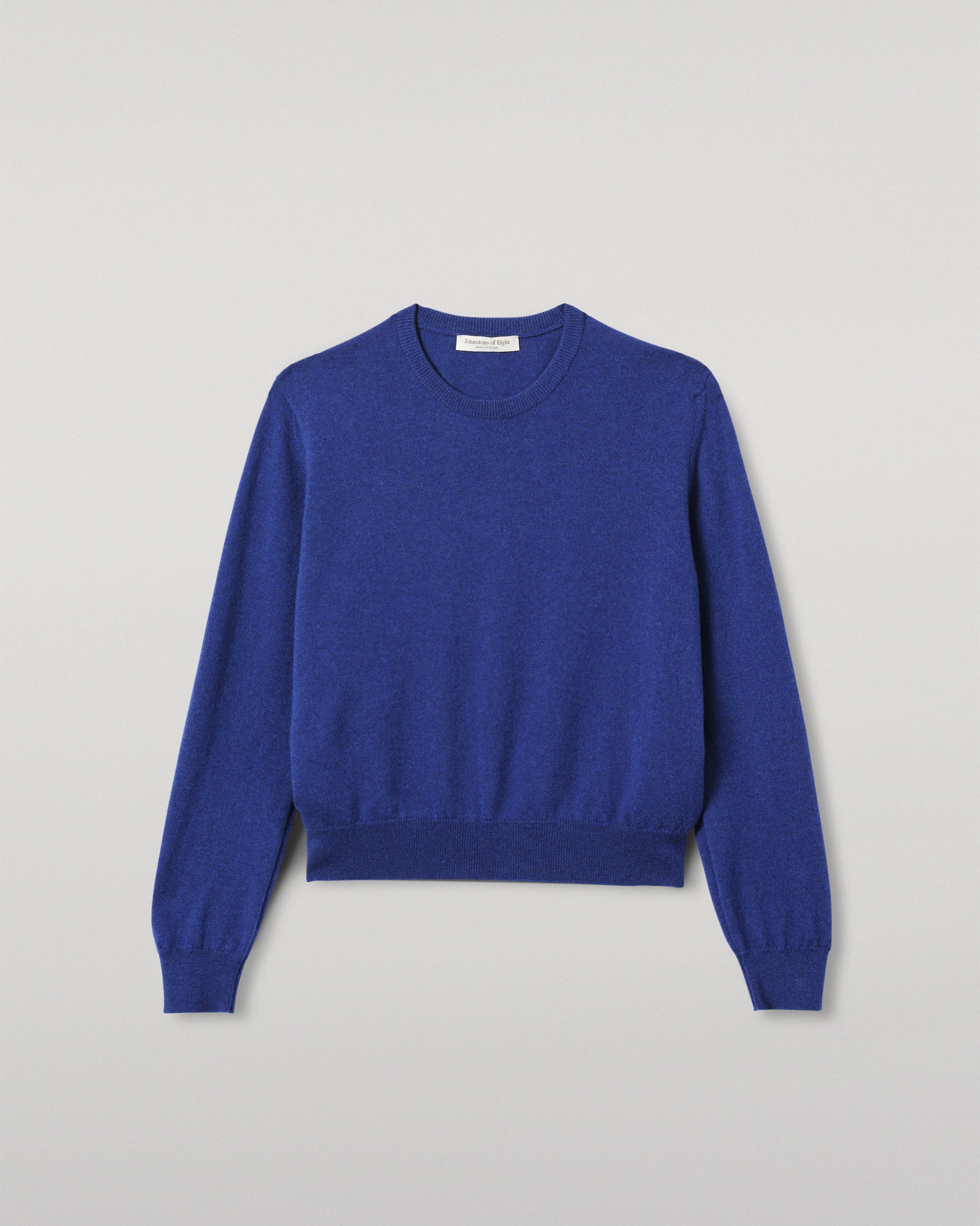 Johnstons of Elgin - Lunan Blue Classic Cashmere Crew Jumper