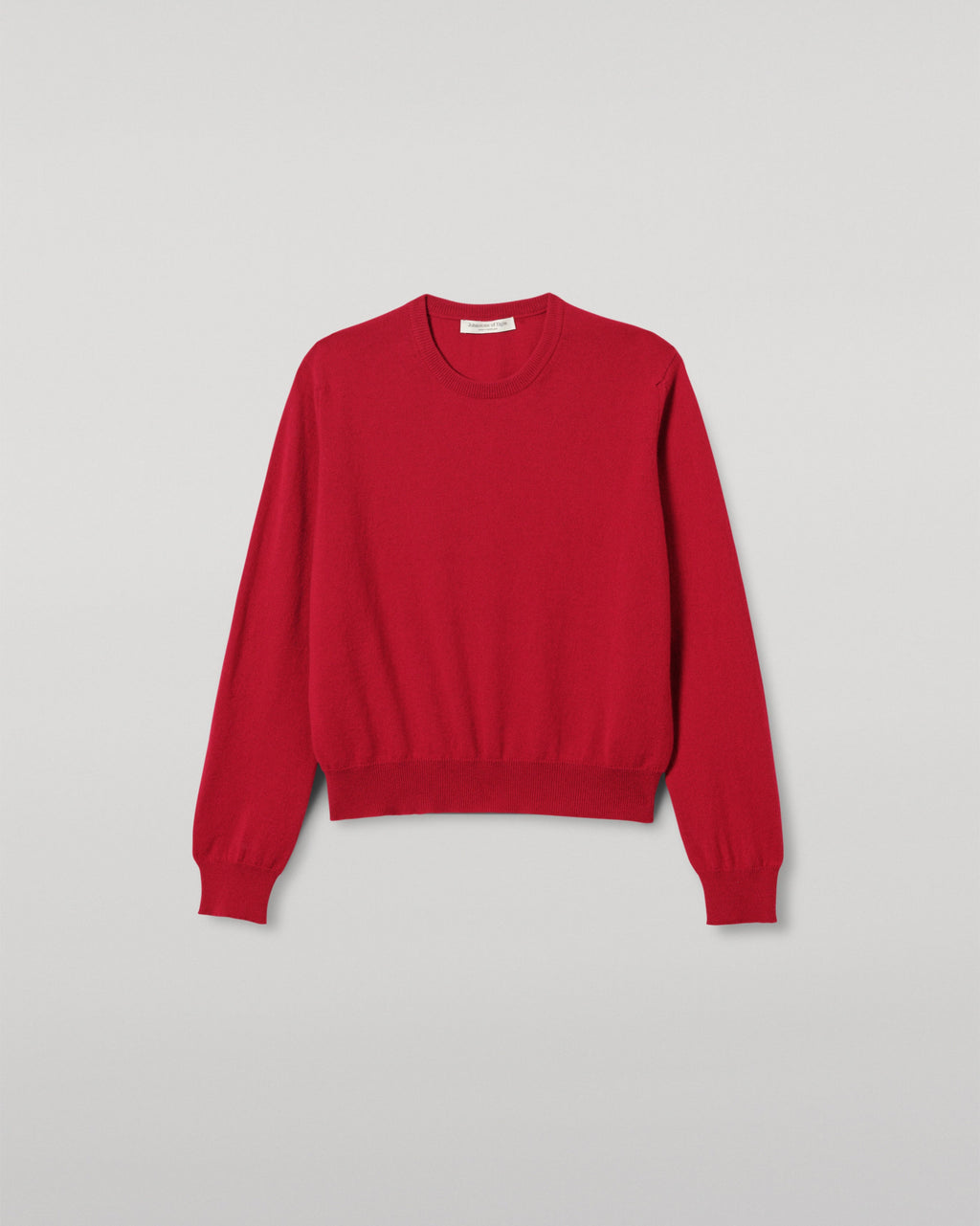 Johnstons of Elgin - Lunan Red Classic Cashmere Crew Jumper