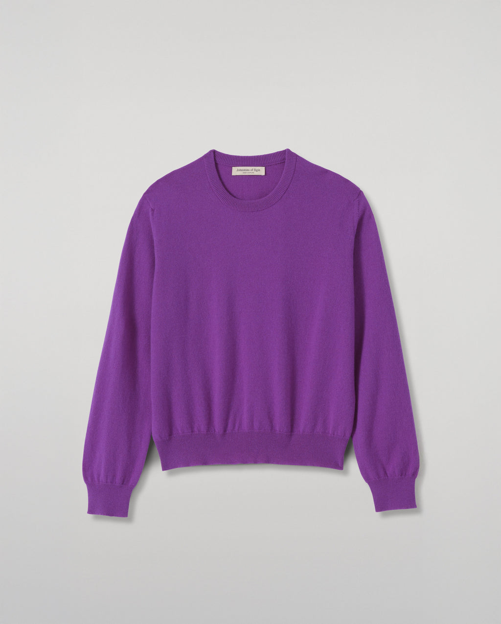 Johnstons of Elgin - Lunan Classic Purple Cashmere Crew Jumper