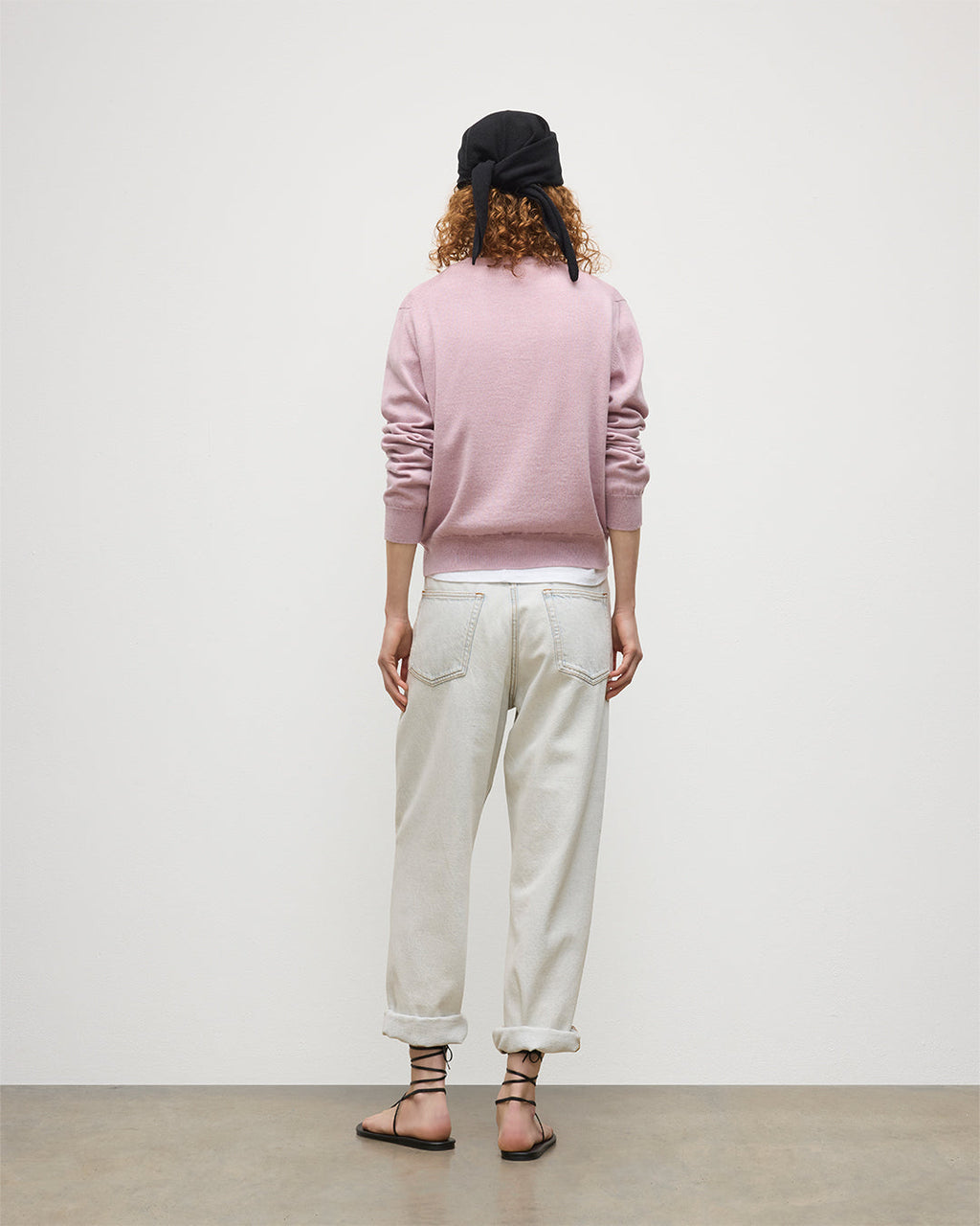 Johnstons of Elgin - Lunan Light Pink Classic Crew Jumper