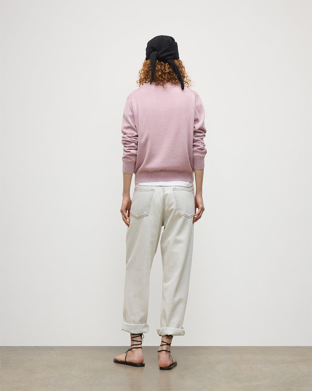 Johnstons of Elgin - Lunan Light Pink Classic Crew Jumper