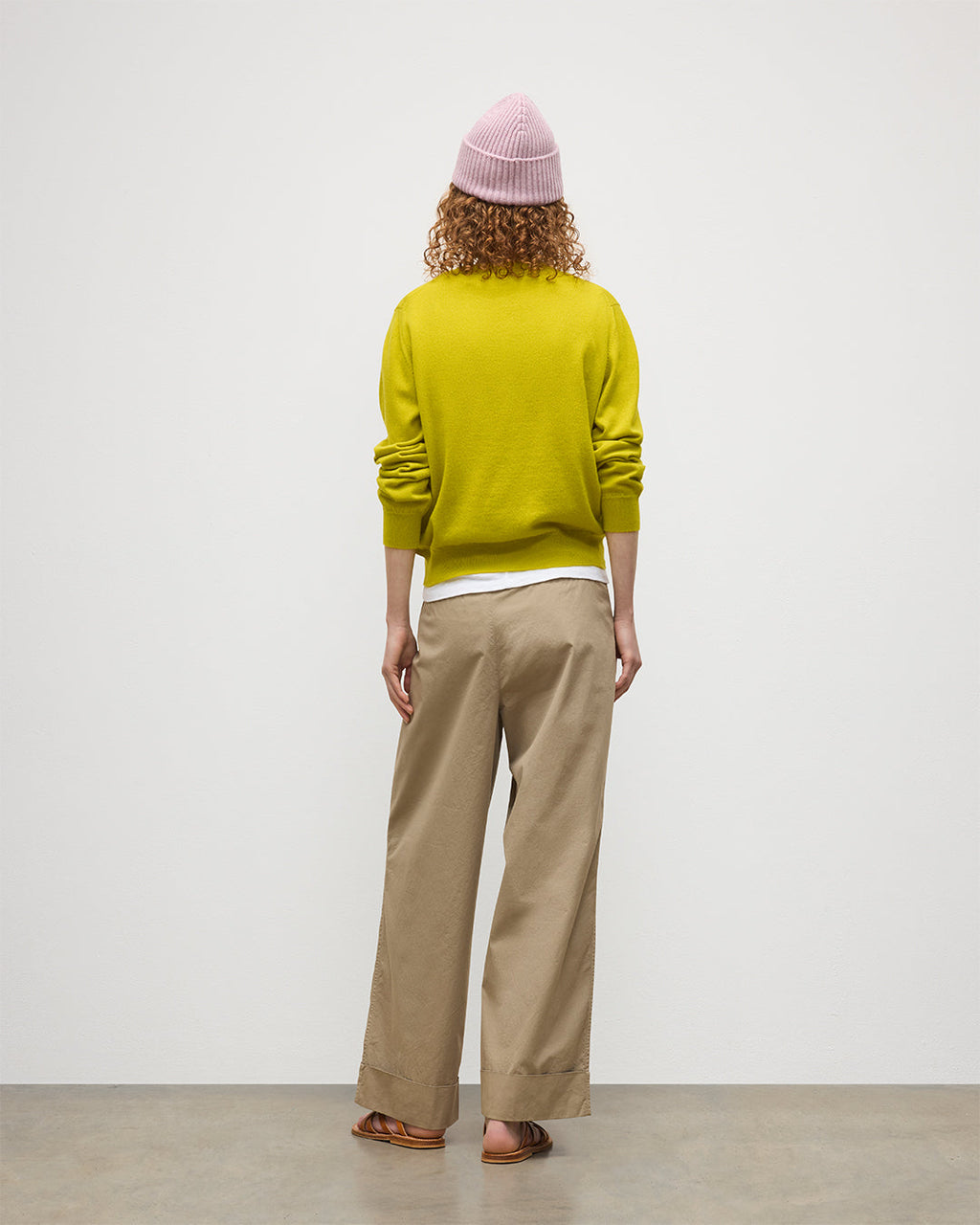Johnstons of Elgin - Lunan Yellow Classic Crew Jumper