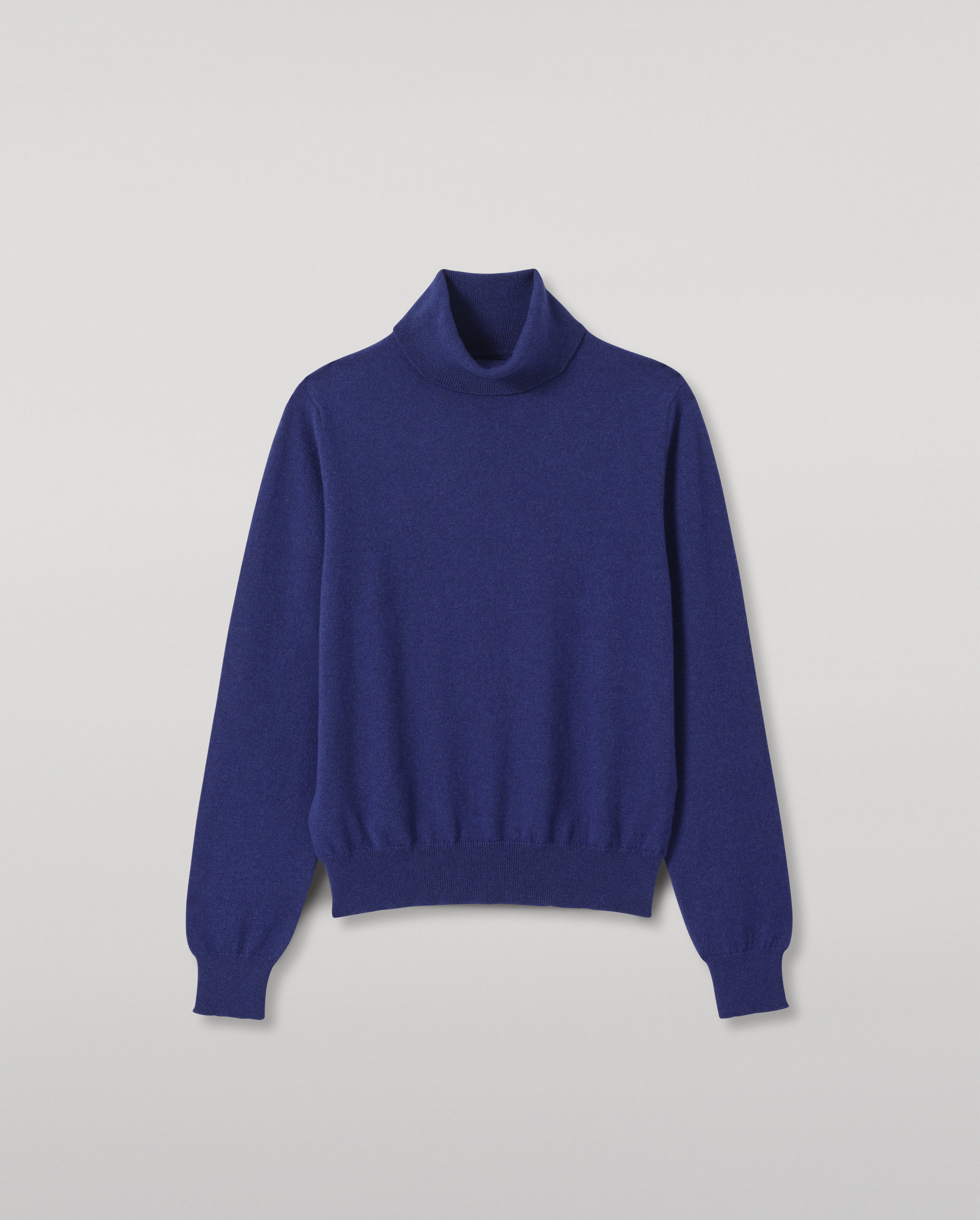 Johnstons of Elgin - Iris Classic Blue Roll Neck Cashmere Jumper