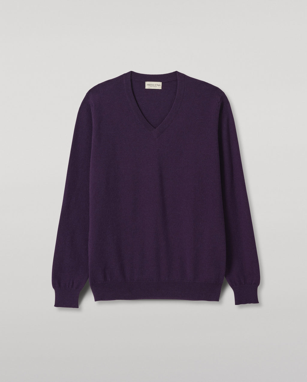 Johnstons of Elgin - Reuben Purple Cashmere Crew Jumper