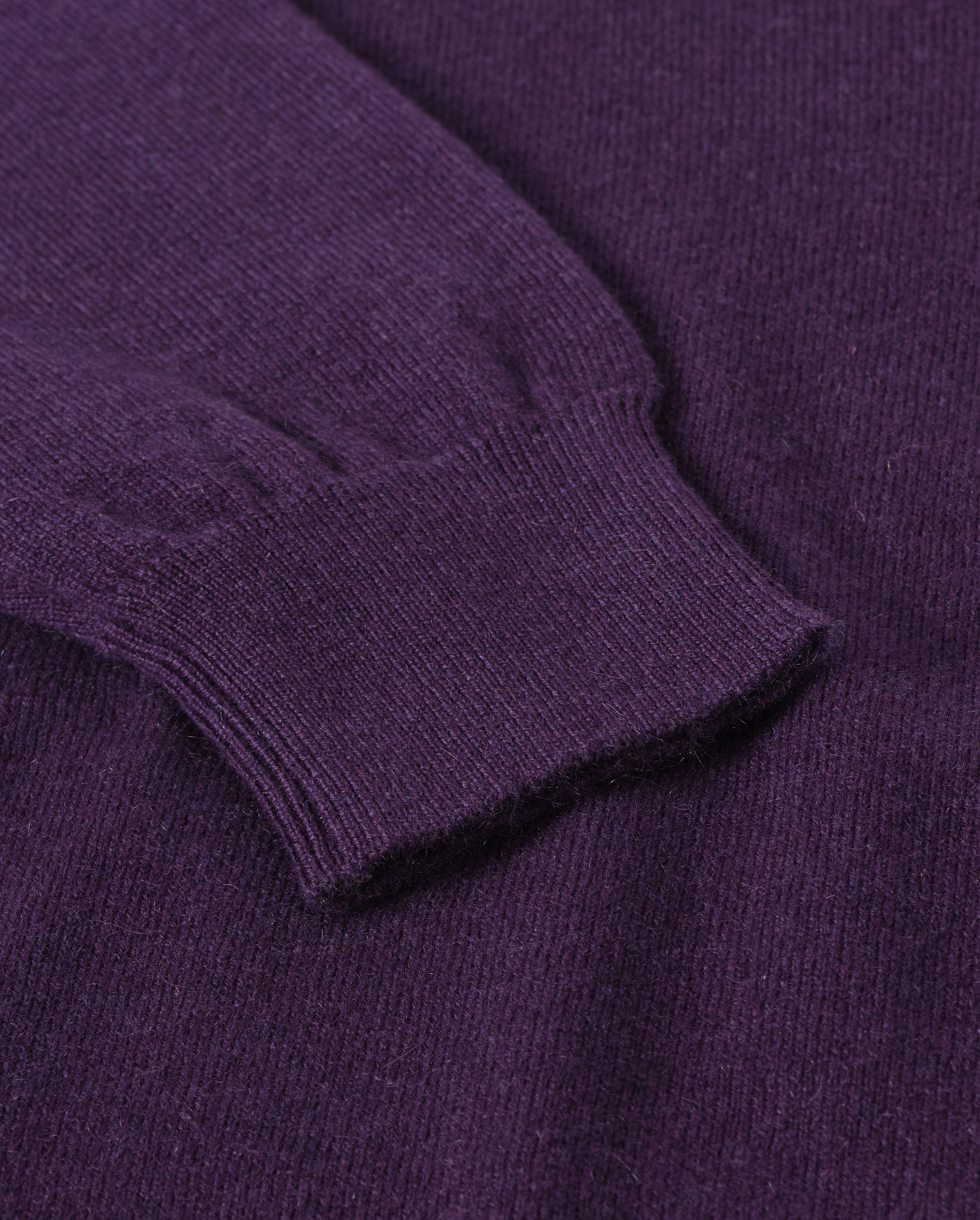 Johnstons of Elgin - Reuben Purple Cashmere Crew Jumper