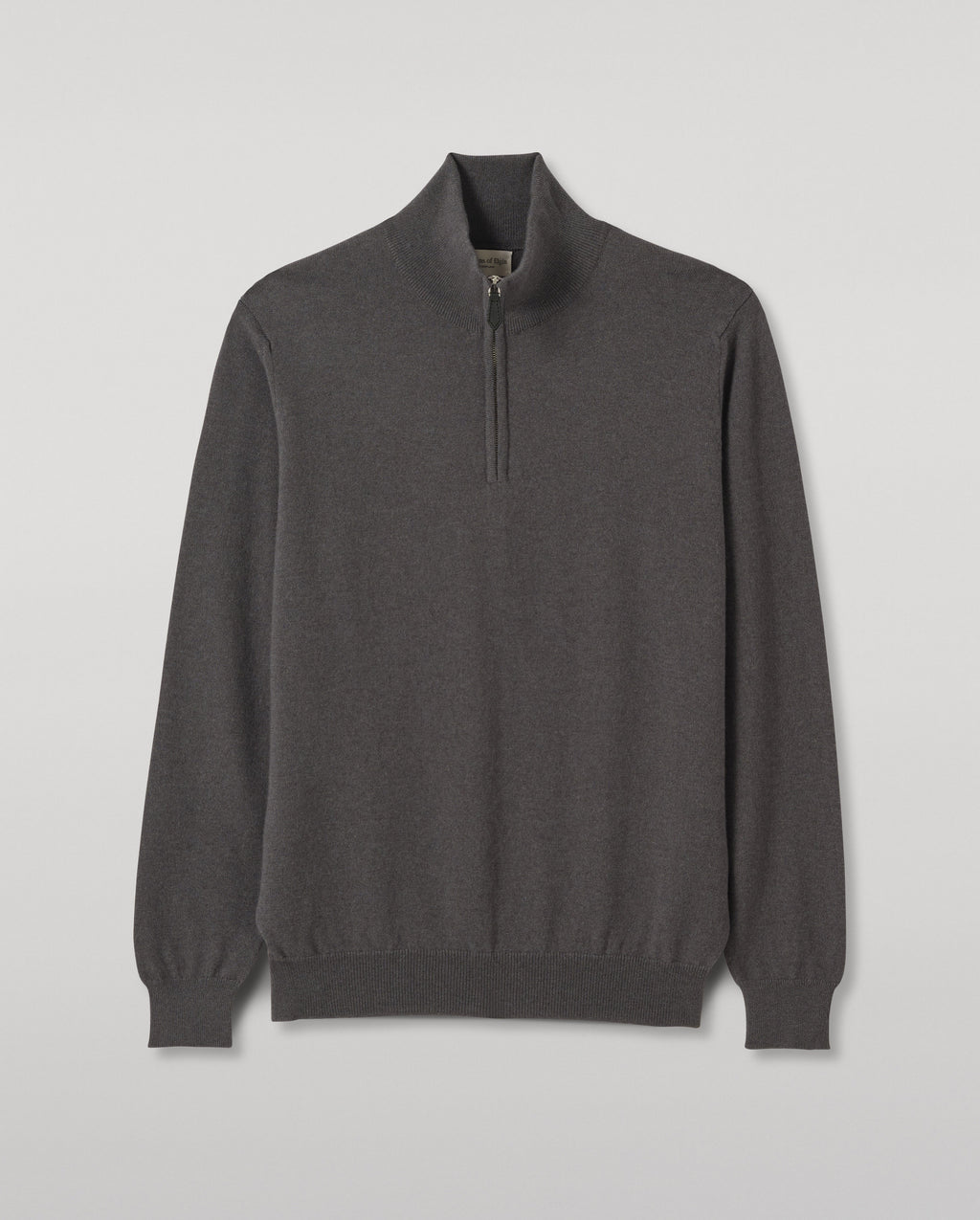 Johnstons of Elgin - Reuben Grey Cashmere Zip Neck Jumper