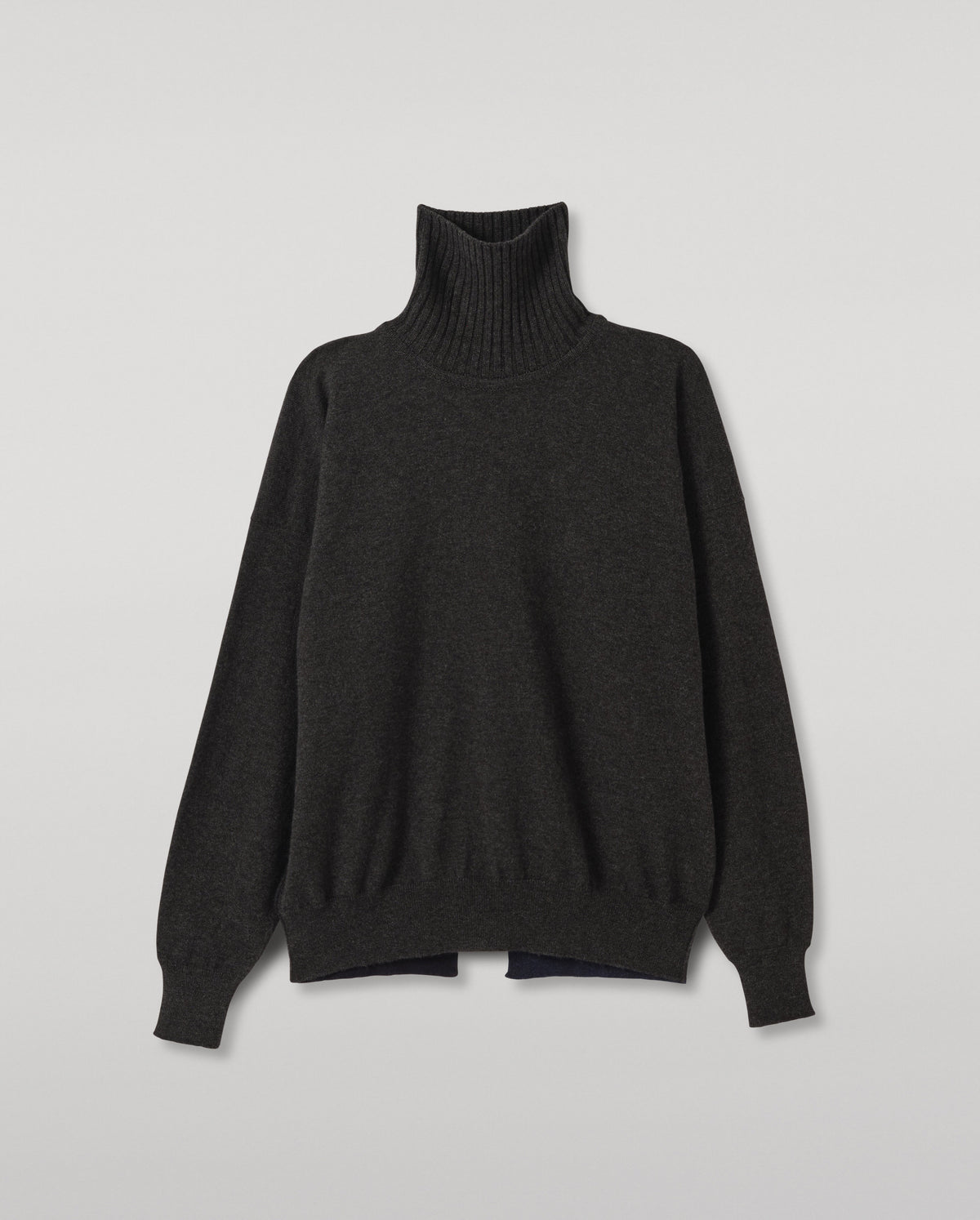 Johnstons of Elgin - Jessie Roll Neck Charcoal Cashmere Jumper