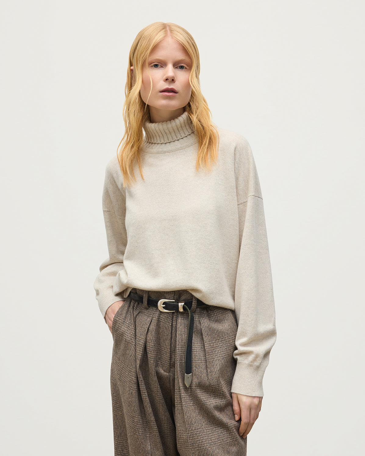 Johnstons of Elgin - Jessie Roll Neck Natural Cashmere Jumper