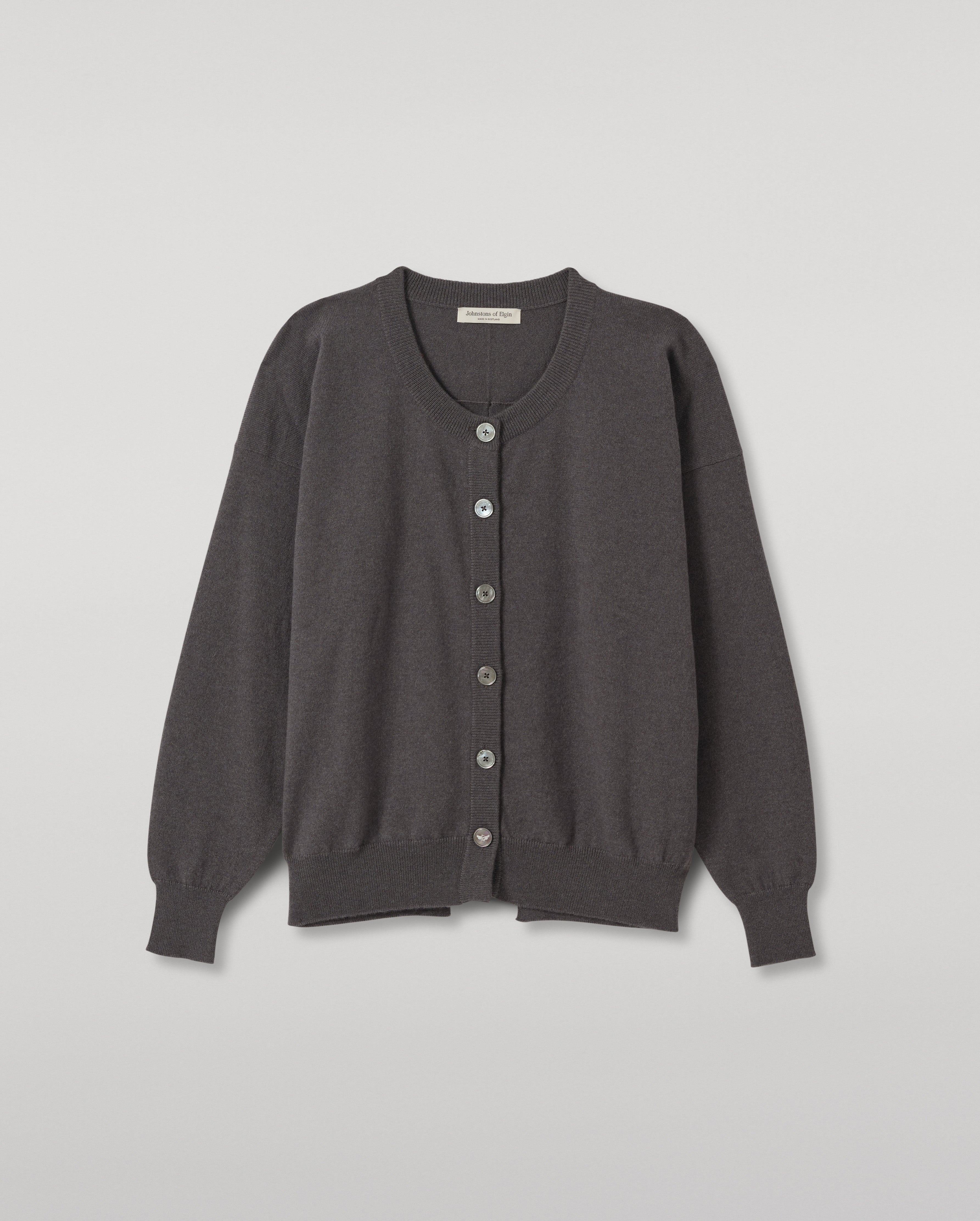 Johnstons of Elgin - Jessie Grey Cashmere Cardigan