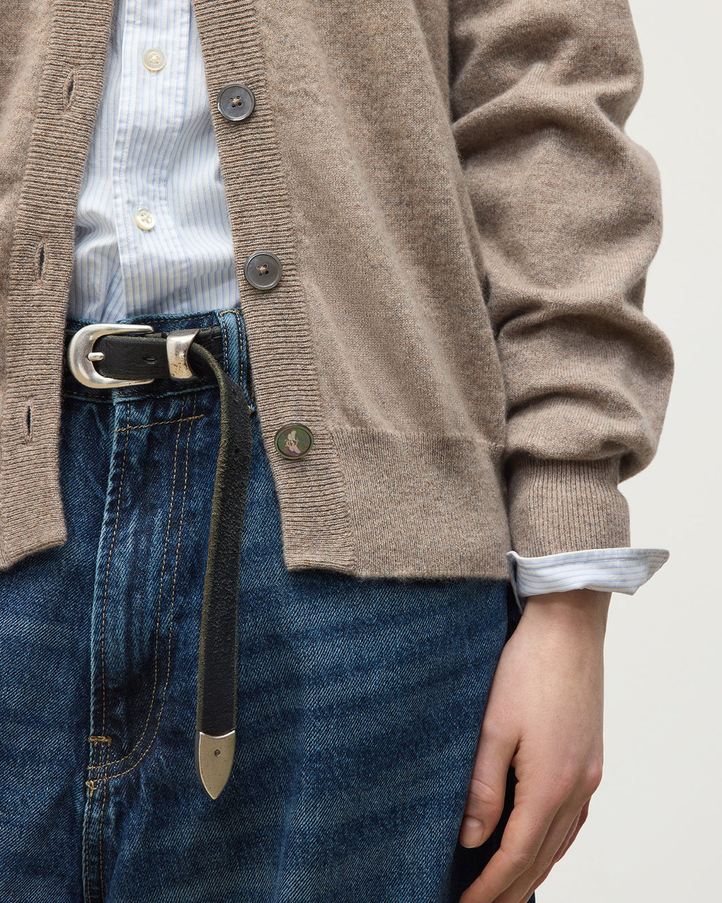 Johnstons of Elgin - Jessie Light Brown Cashmere Cardigan