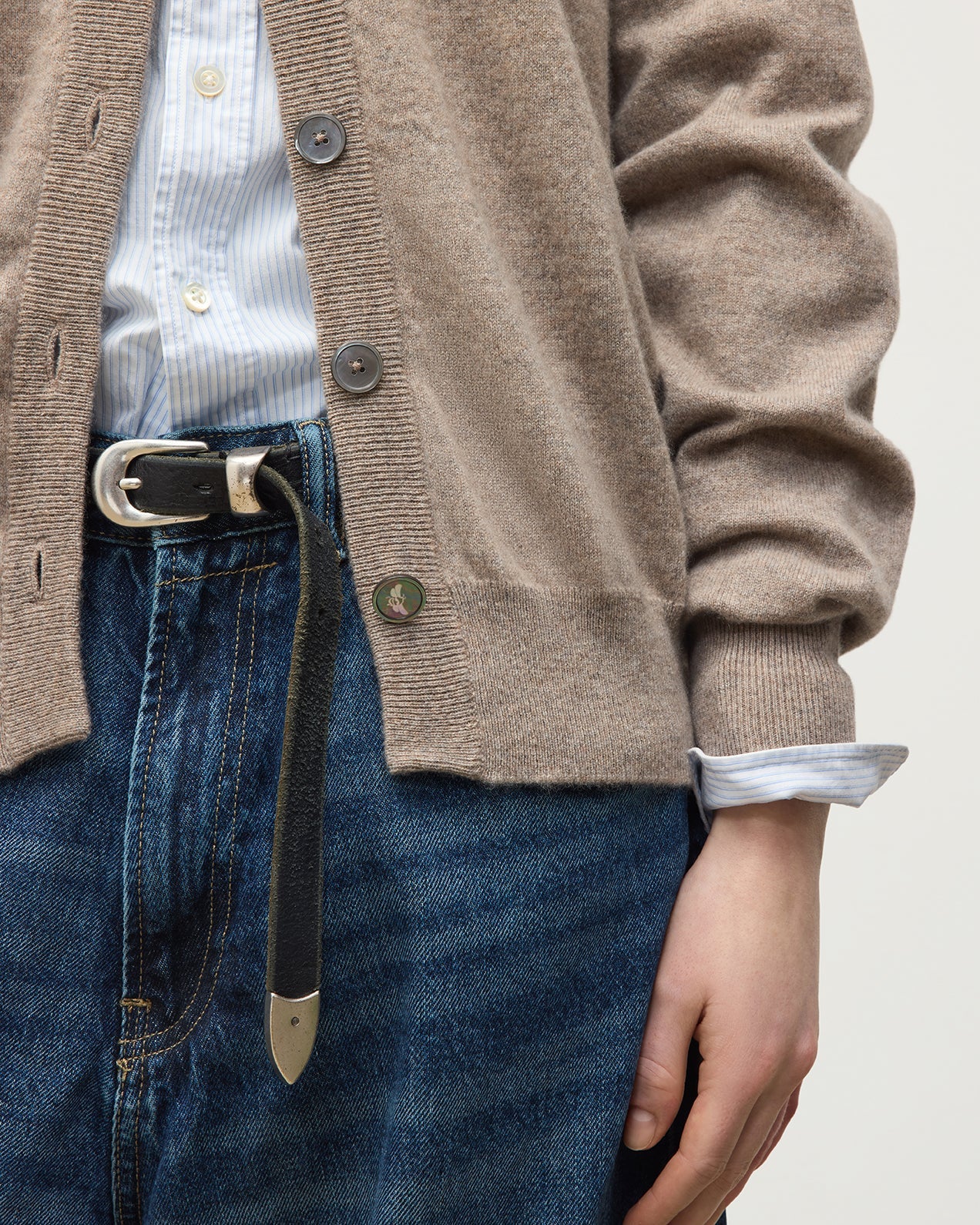 Johnstons of Elgin - Jessie Light Brown Cashmere Cardigan