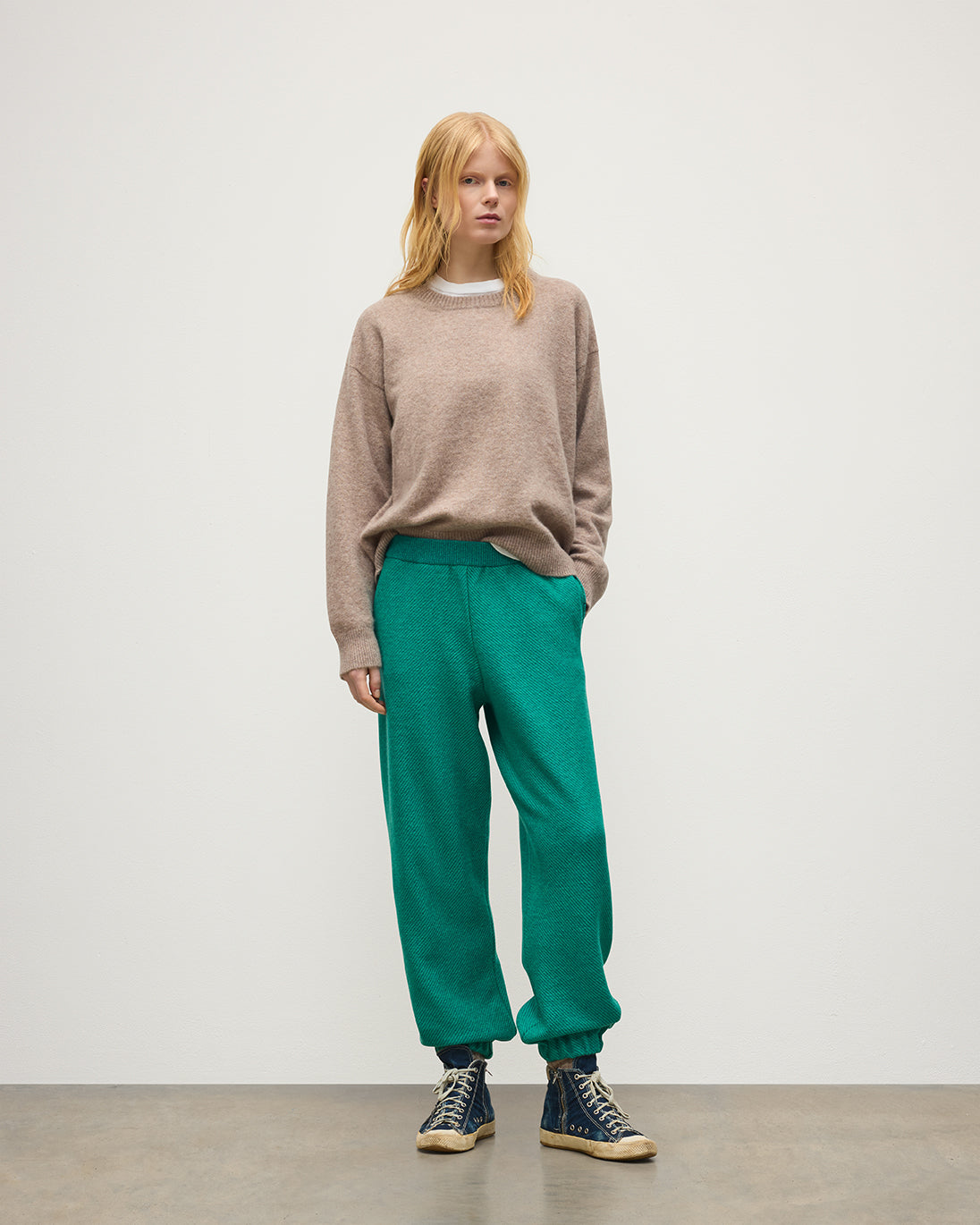 Johnstons of Elgin - Reel Green Cashmere Trousers