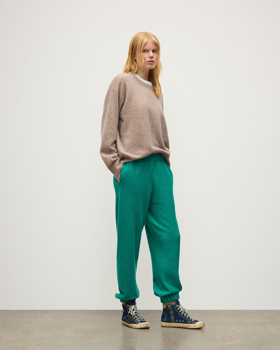 Johnstons of Elgin - Reel Green Cashmere Trousers