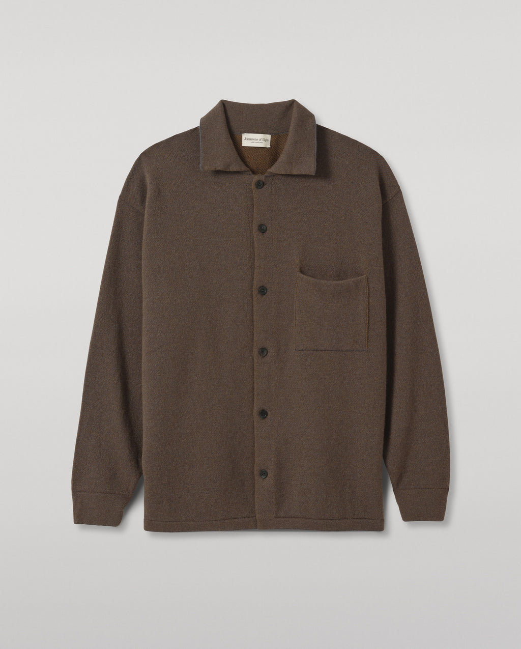 Johnstons of Elgin - Tweel Grey & Green Cashmere Shirt