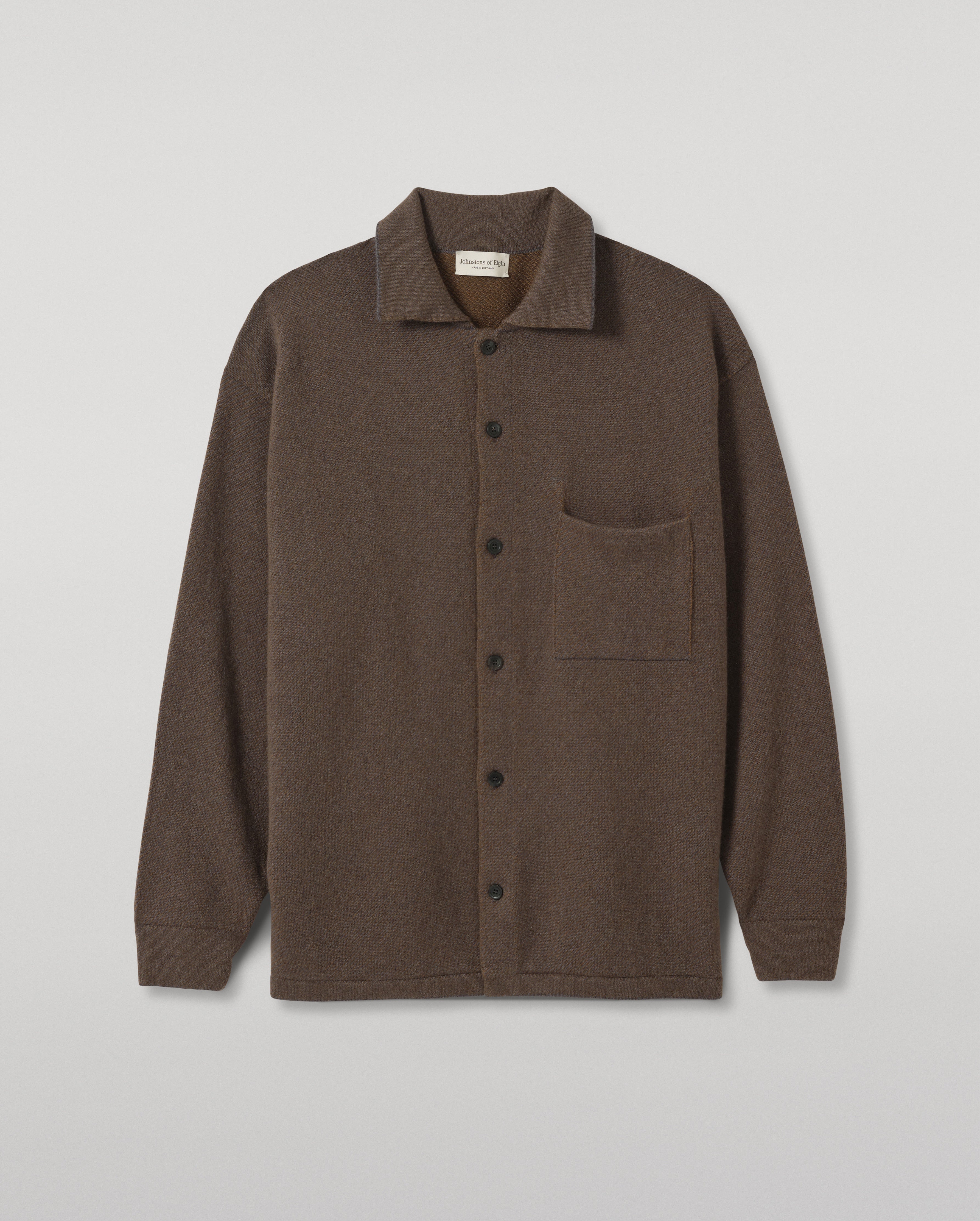 Johnstons of Elgin - Tweel Grey & Green Cashmere Shirt