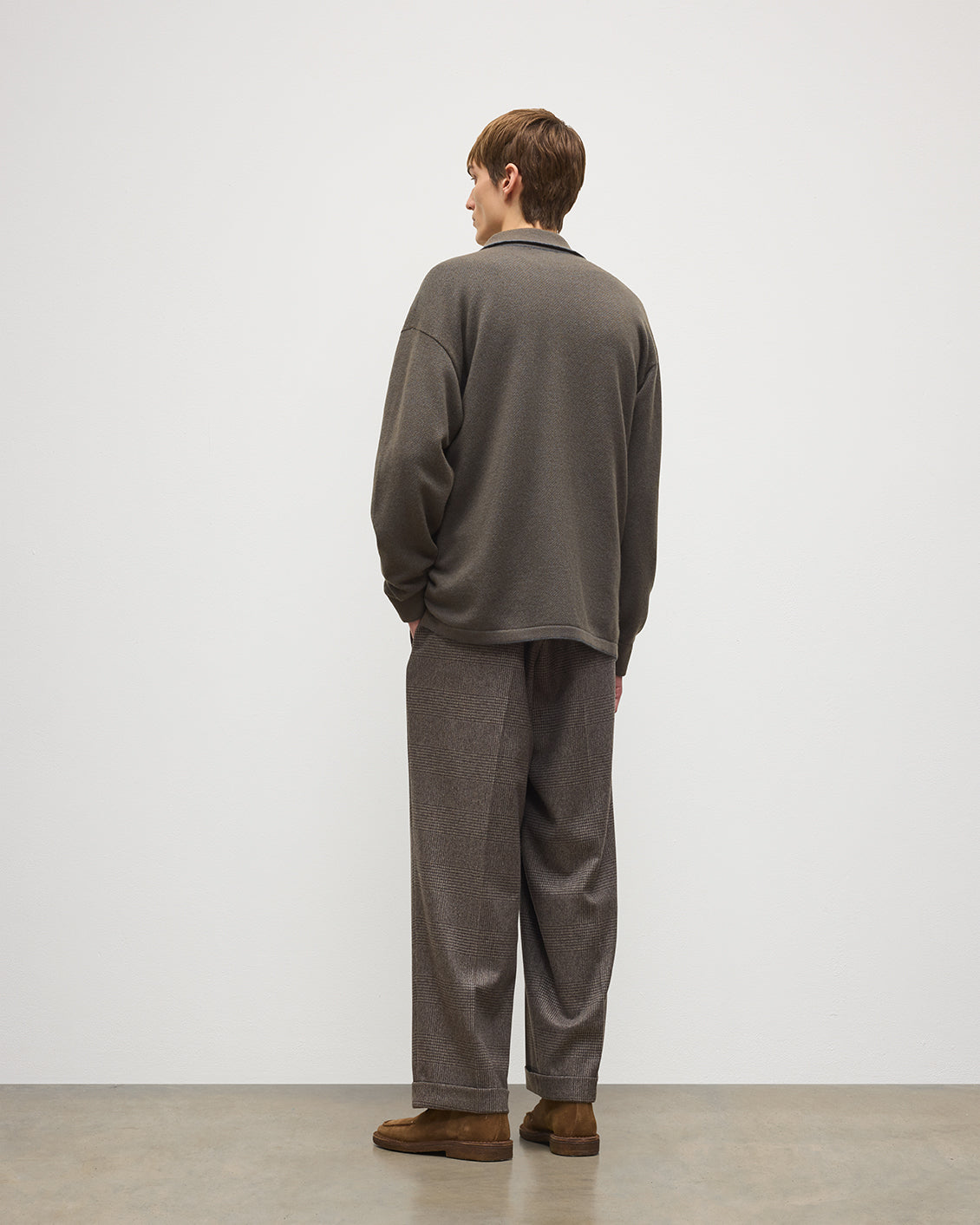 Johnstons of Elgin - Tweel Grey & Green Cashmere Shirt