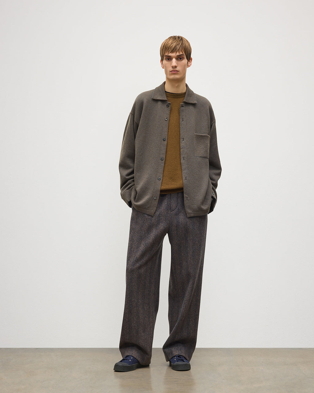 Johnstons of Elgin - Tweel Brown Cashmere Shirt