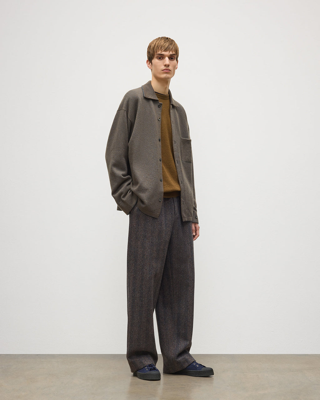 Johnstons of Elgin - Tweel Brown Cashmere Shirt
