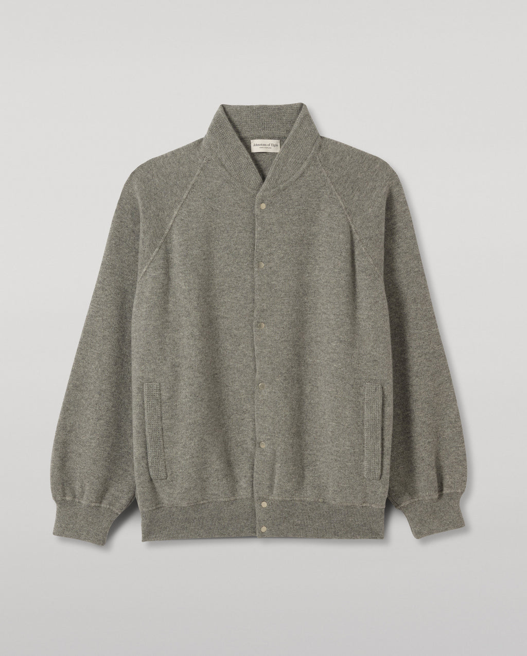 Johnstons of Elgin - Keppie Grey Cashmere Bomber Jacket