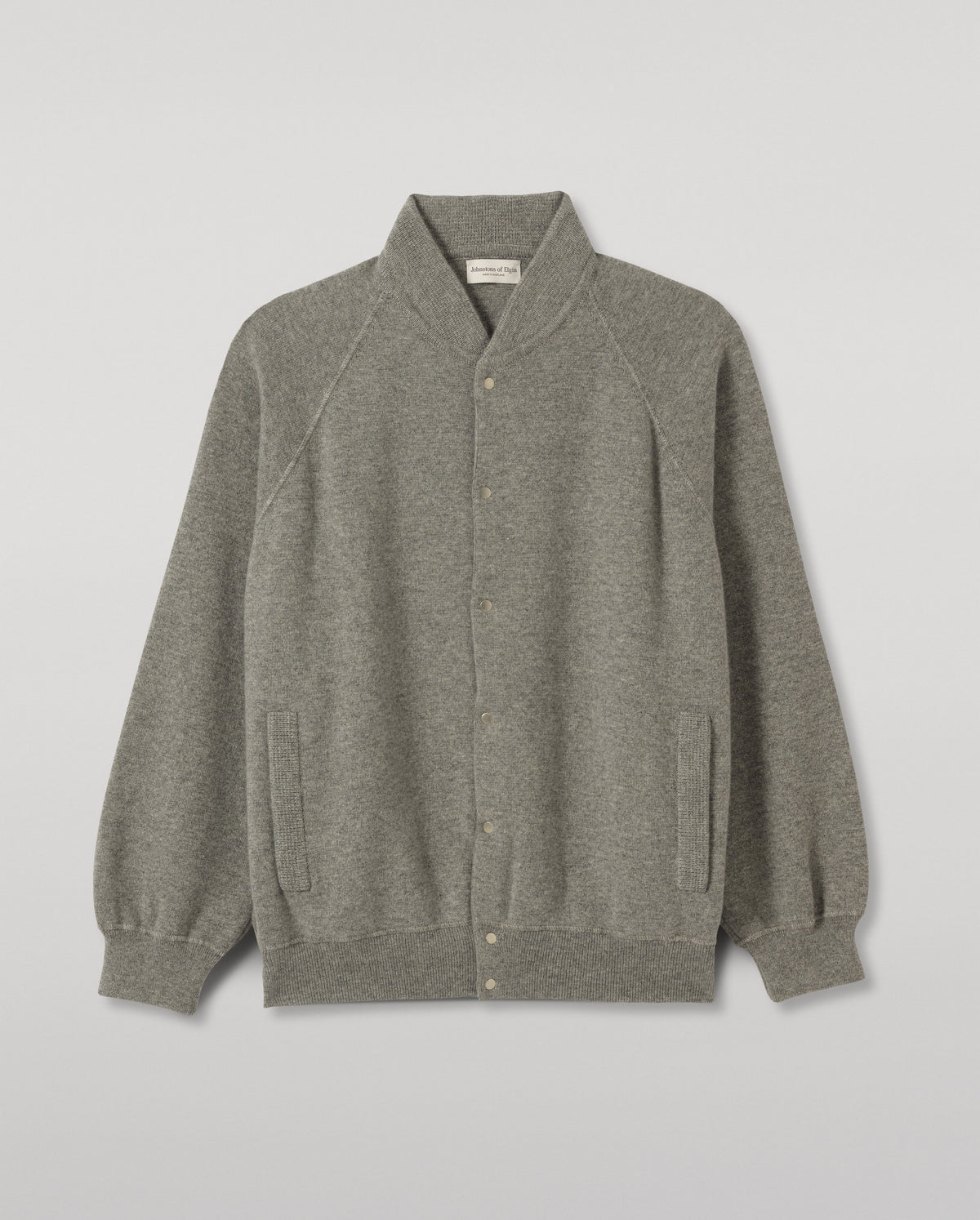 Johnstons of Elgin - Keppie Grey Cashmere Bomber Jacket