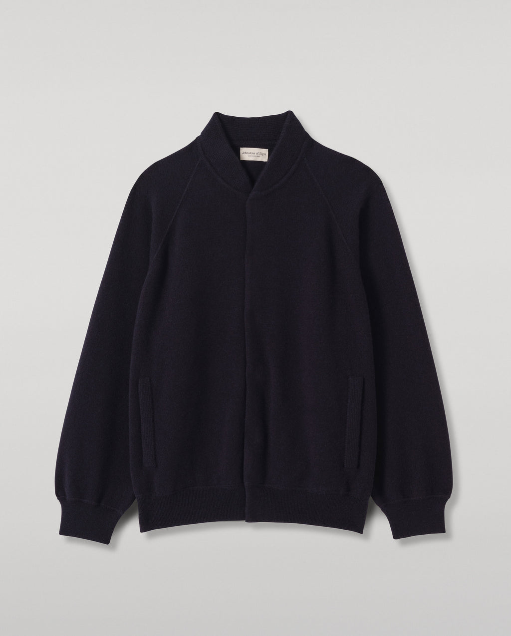 Johnstons of Elgin - Keppie Dark Navy Cashmere Bomber Jacket