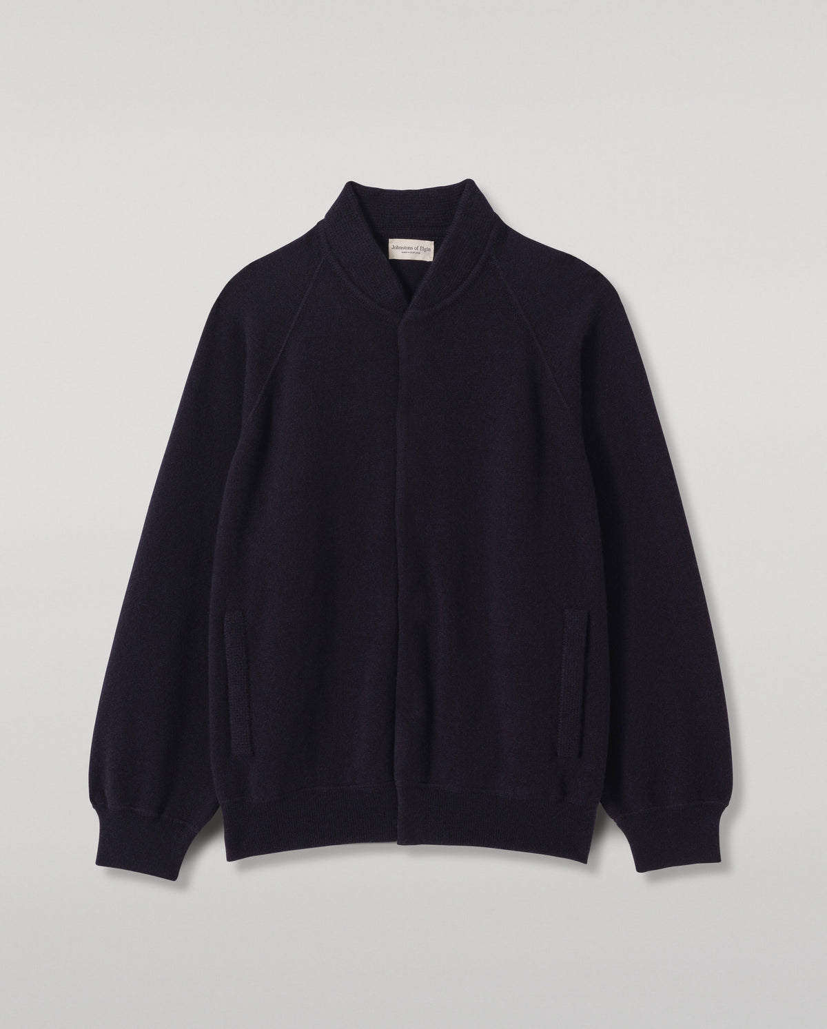 Johnstons of Elgin - Keppie Dark Navy Cashmere Bomber Jacket