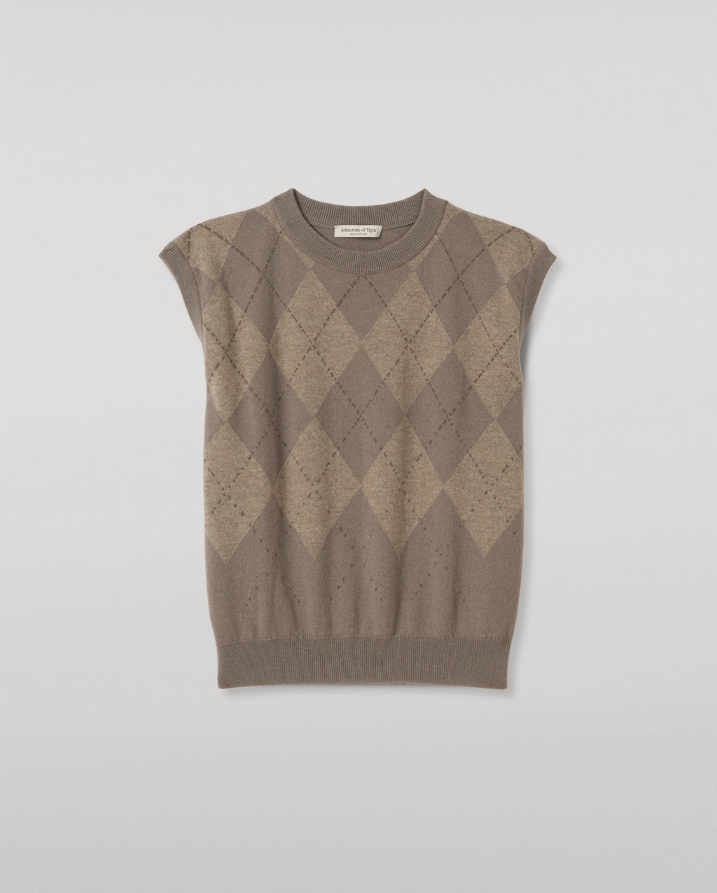 Johnstons of Elgin - Clan Grey Argyle Cashmere Tank