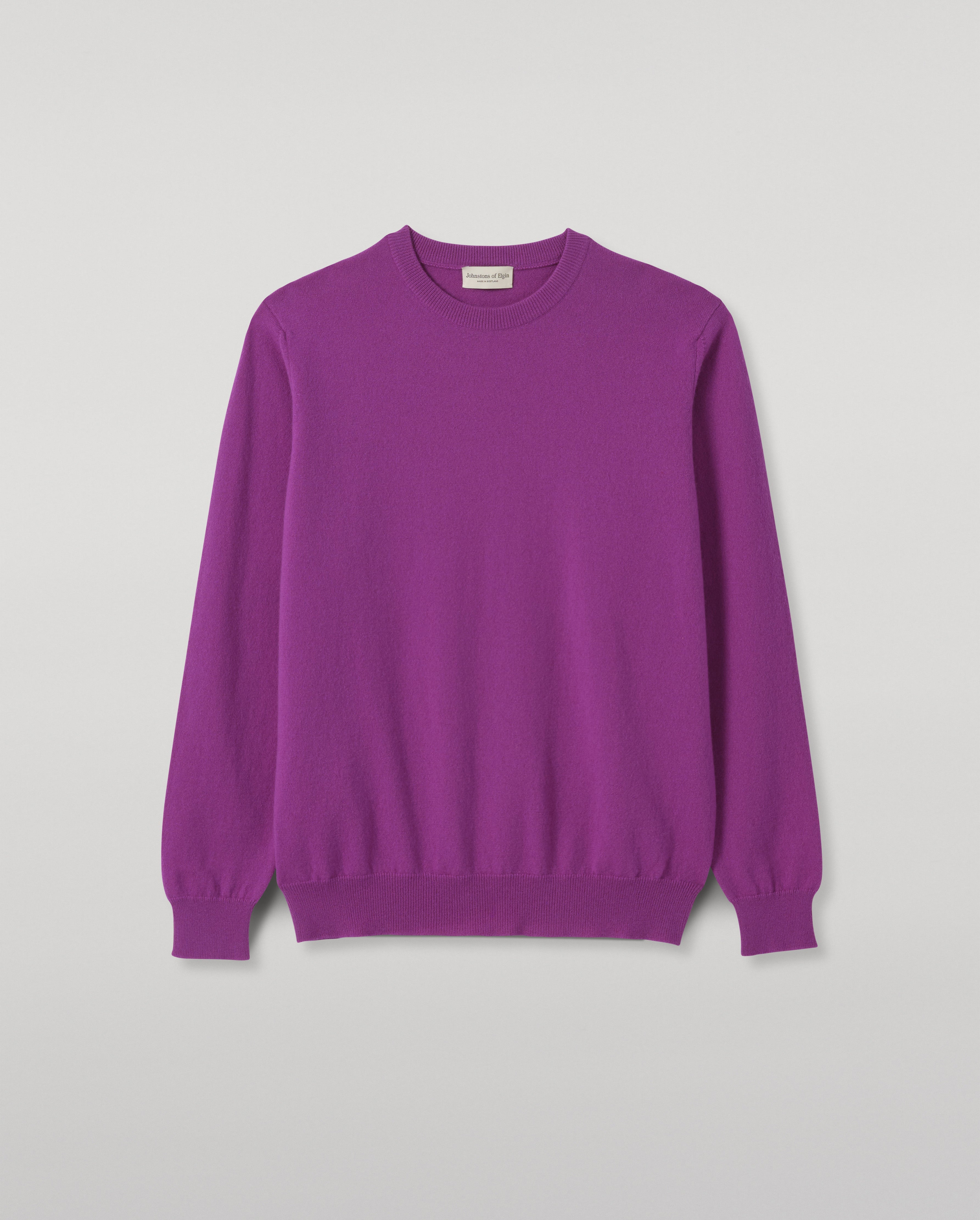 Johnstons of Elgin - Reuben Purple Cashmere Crew Jumper