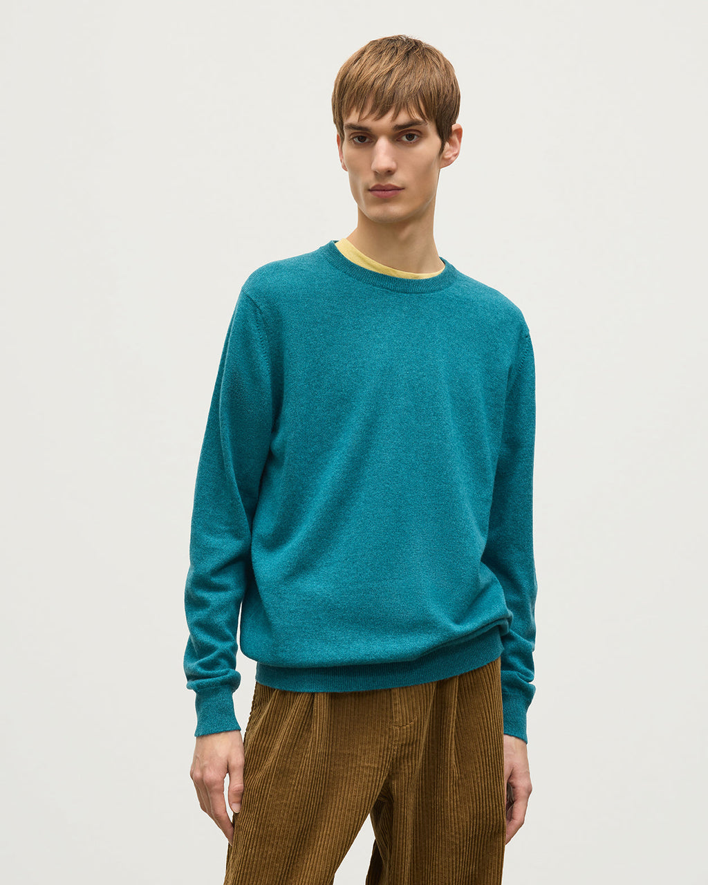 Johnstons of Elgin - Reuben Green Cashmere Crew Jumper