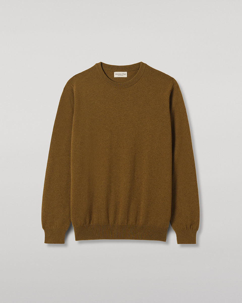 Johnstons of Elgin - Reuben Green Cashmere Crew Jumper