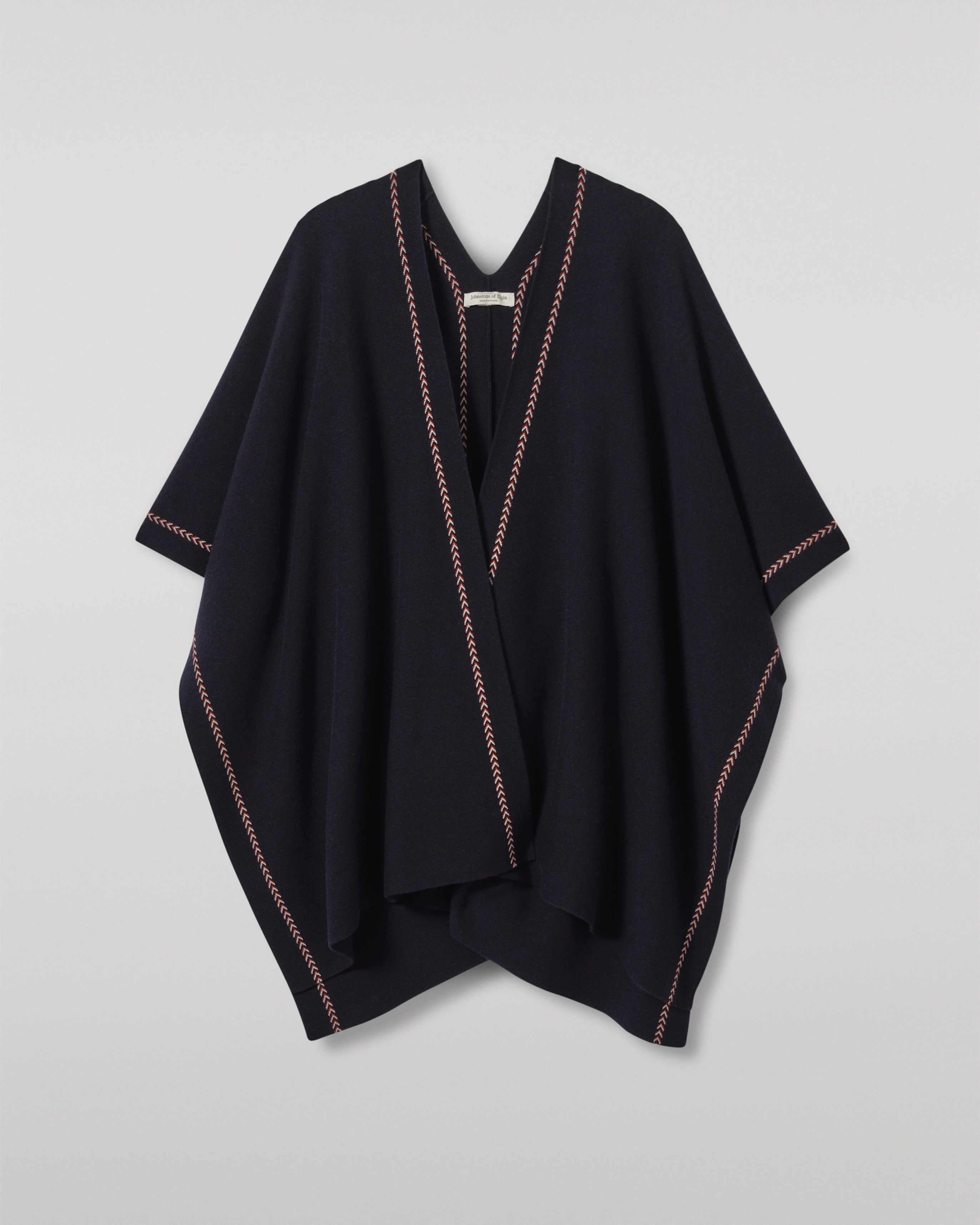 Johnstons of Elgin - Hawk Dark Navy Cashmere Poncho