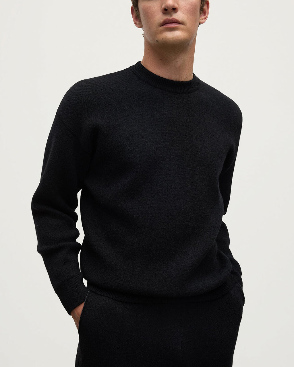 Johnstons of Elgin - Double Faced Black Sweatshirt